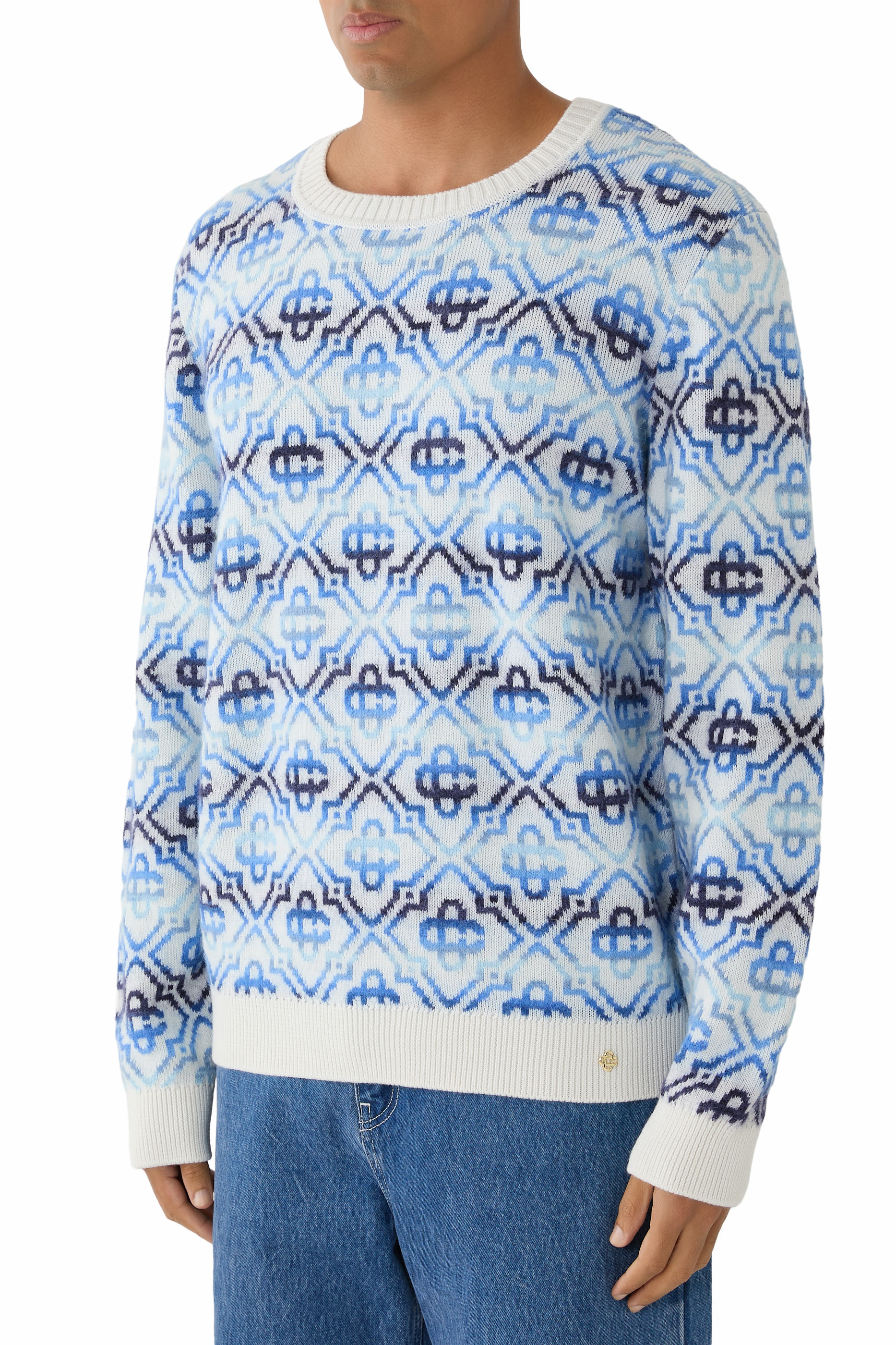 كنزة سبيس داي بياقة ضيقة وطبعة حروف شعار الماركة 