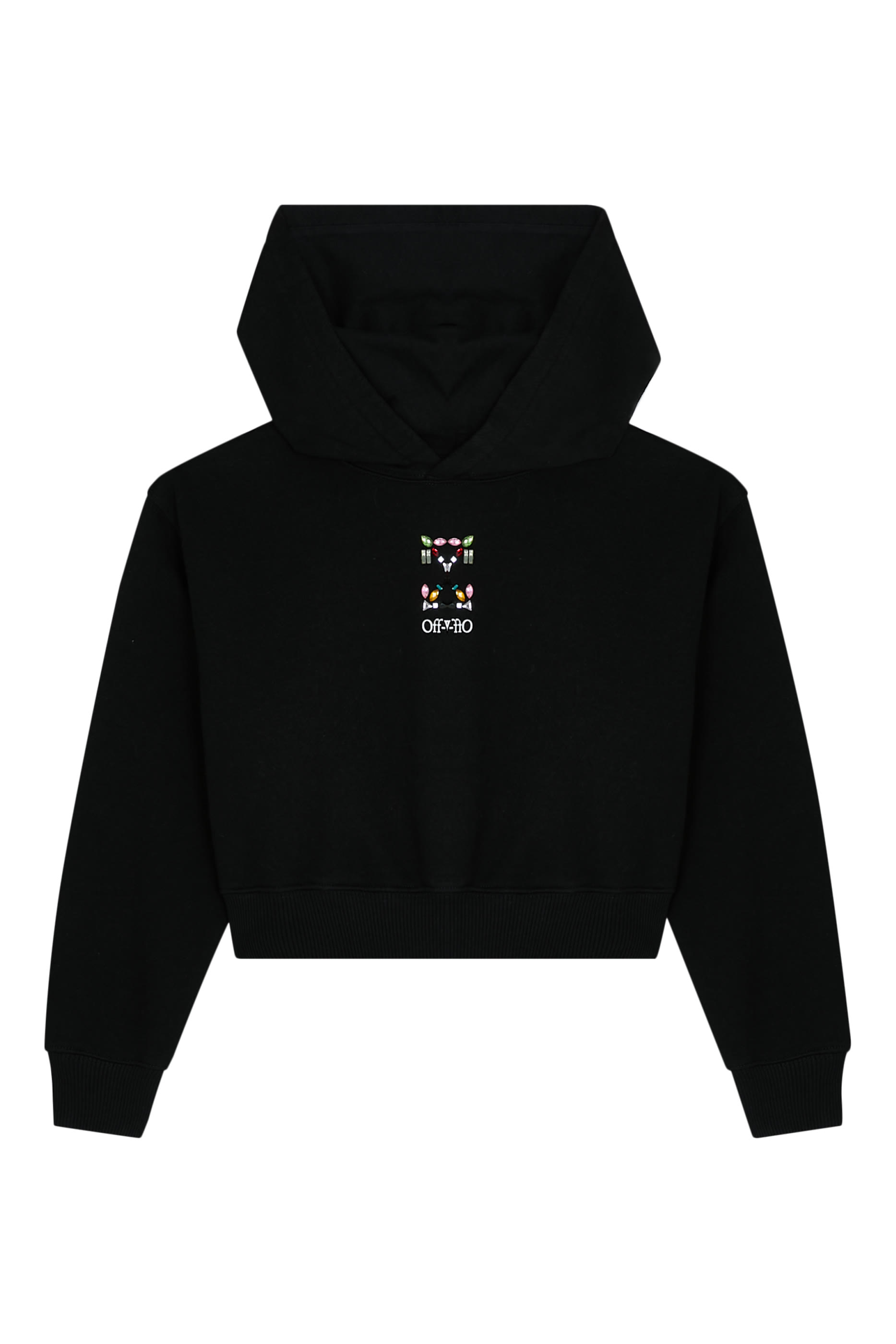 هودي قصير بشعار الأسهم المزين بأحجار للأطفال