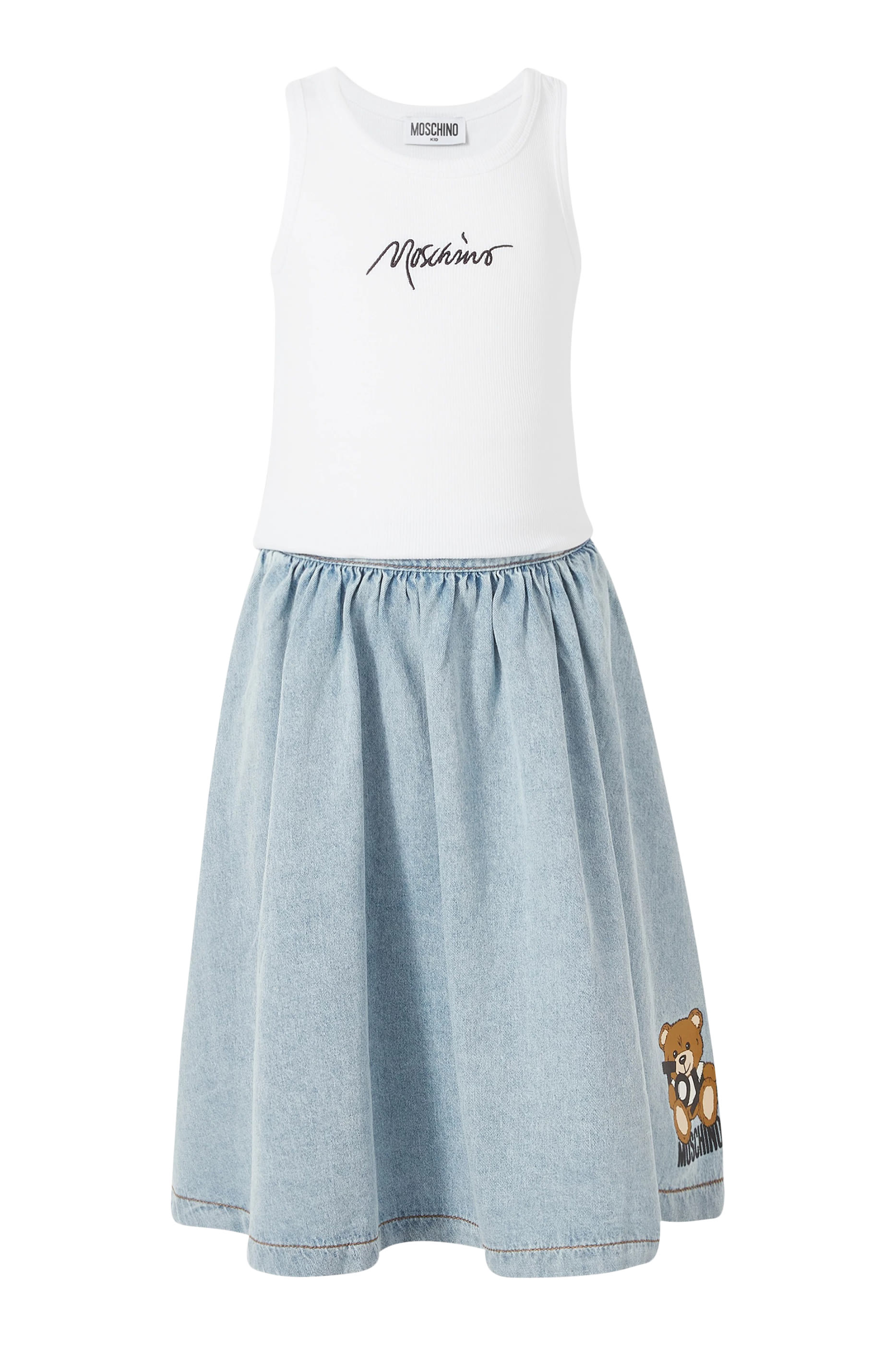 بلوزة بلا أكمام بشعار الماركة قماش مضلع للأطفال