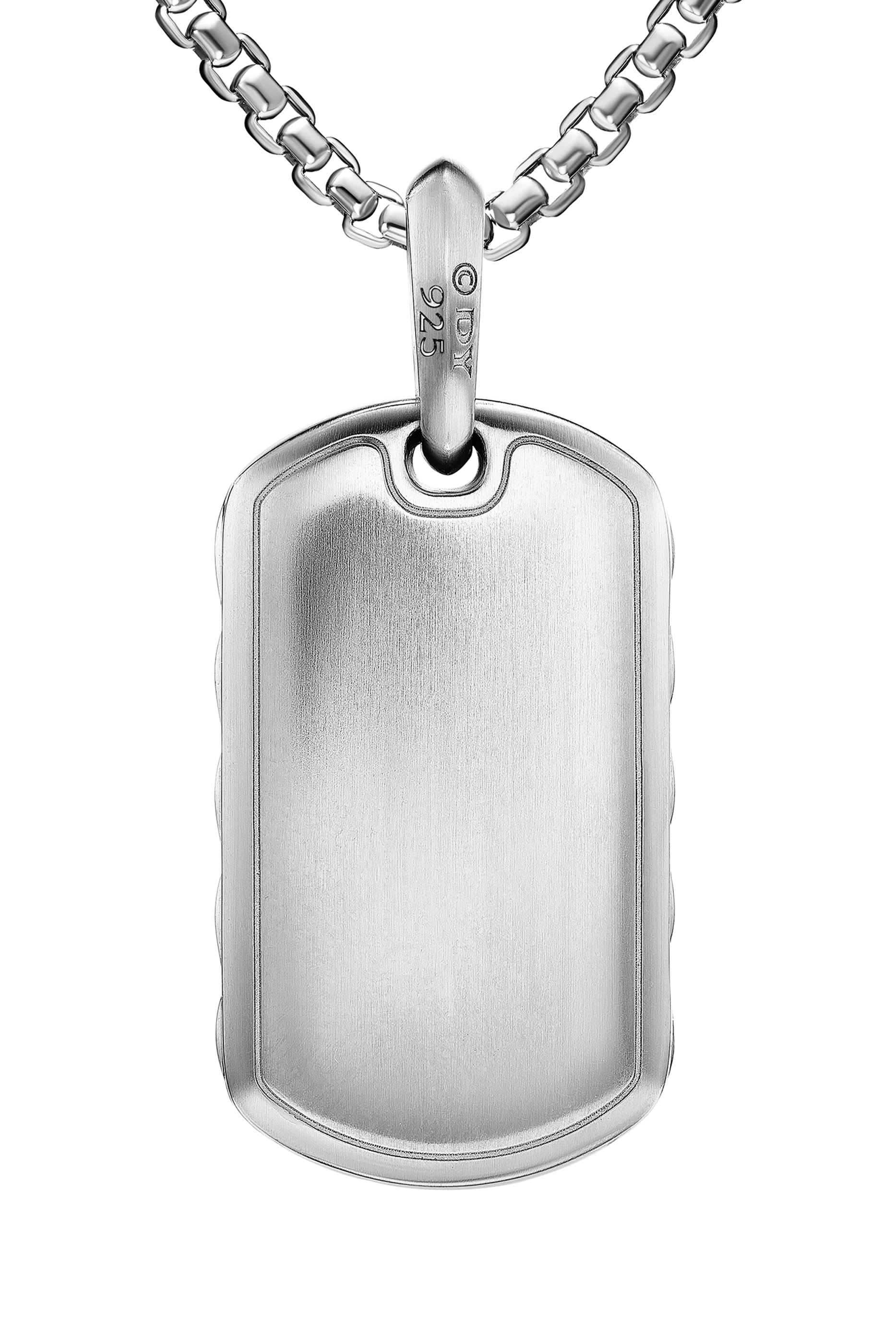 دلاية محفورة بخطوط مموجة مرصعة بماس، فضة إسترلينية