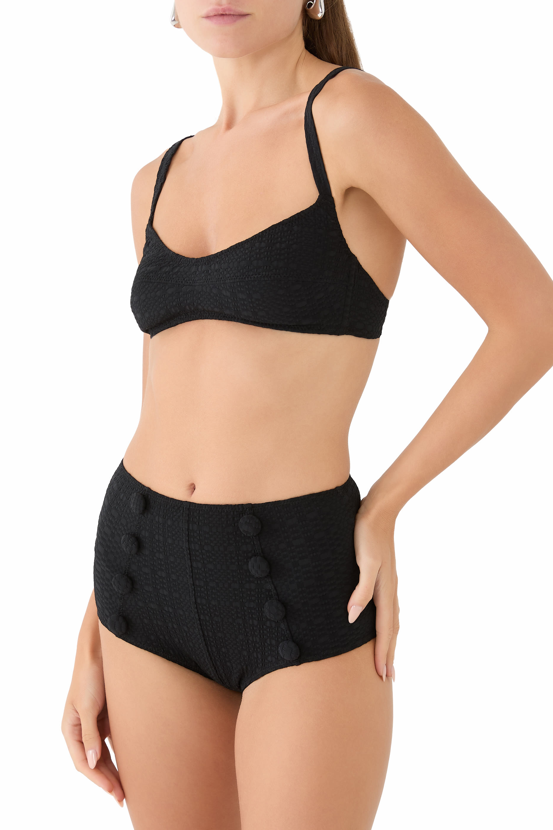 طقم بيكيني بتصميم بالكونيت بخصر مرتفع