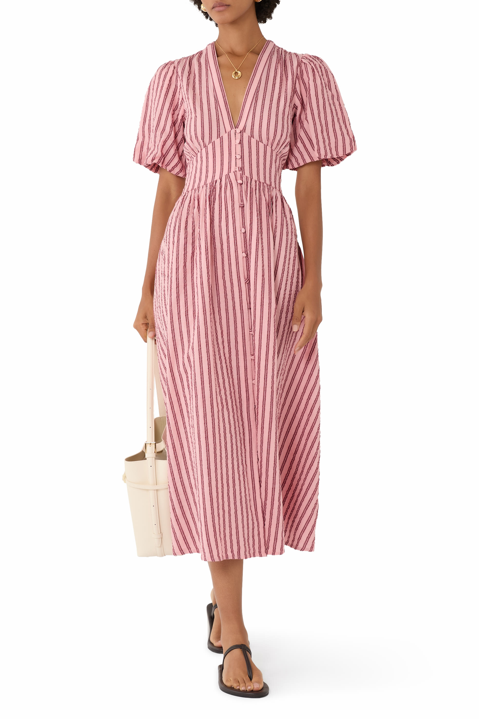 Striped Starlight Midi Dress
