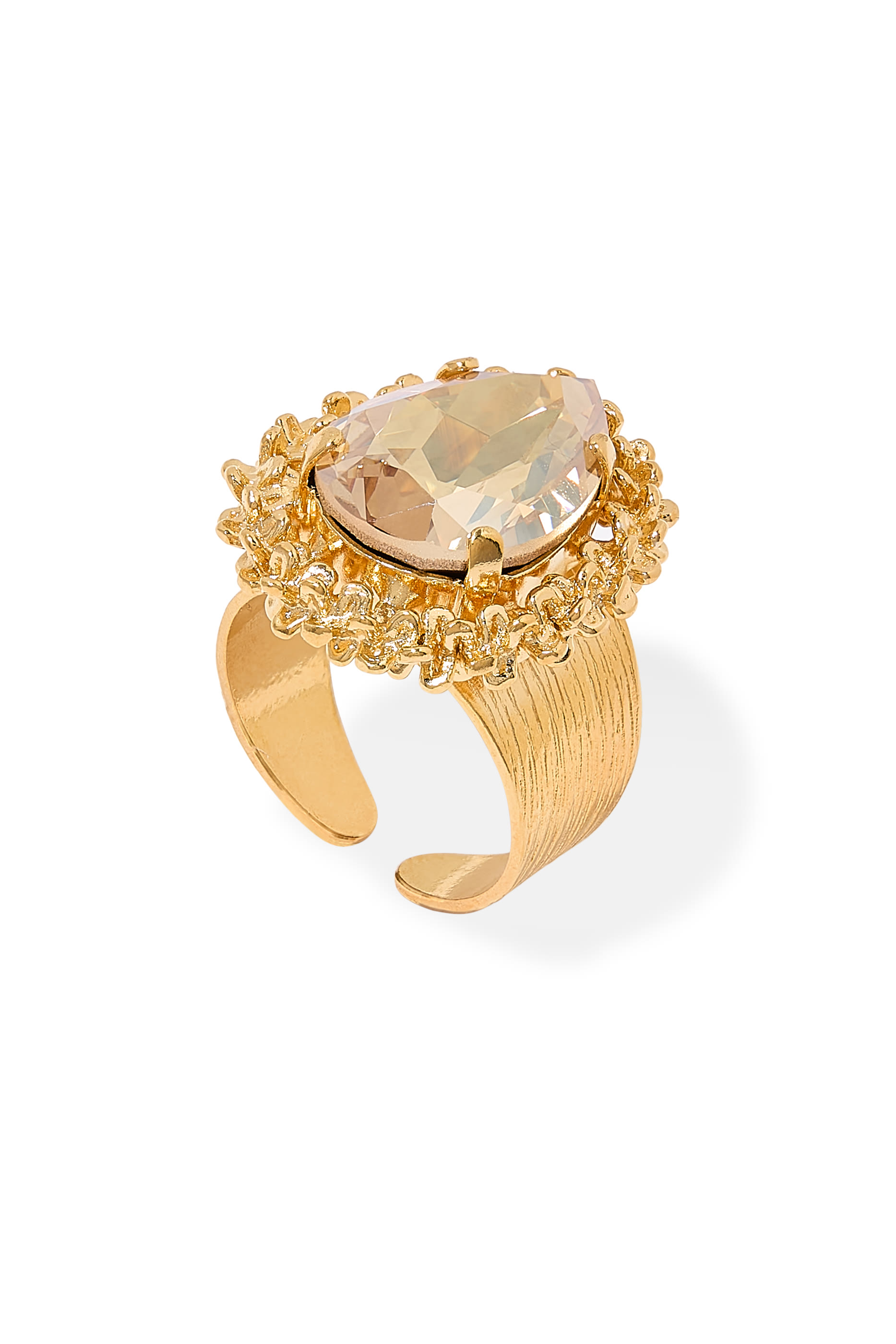  Classic Gemma Ring, 18K Gold-Plated Brass