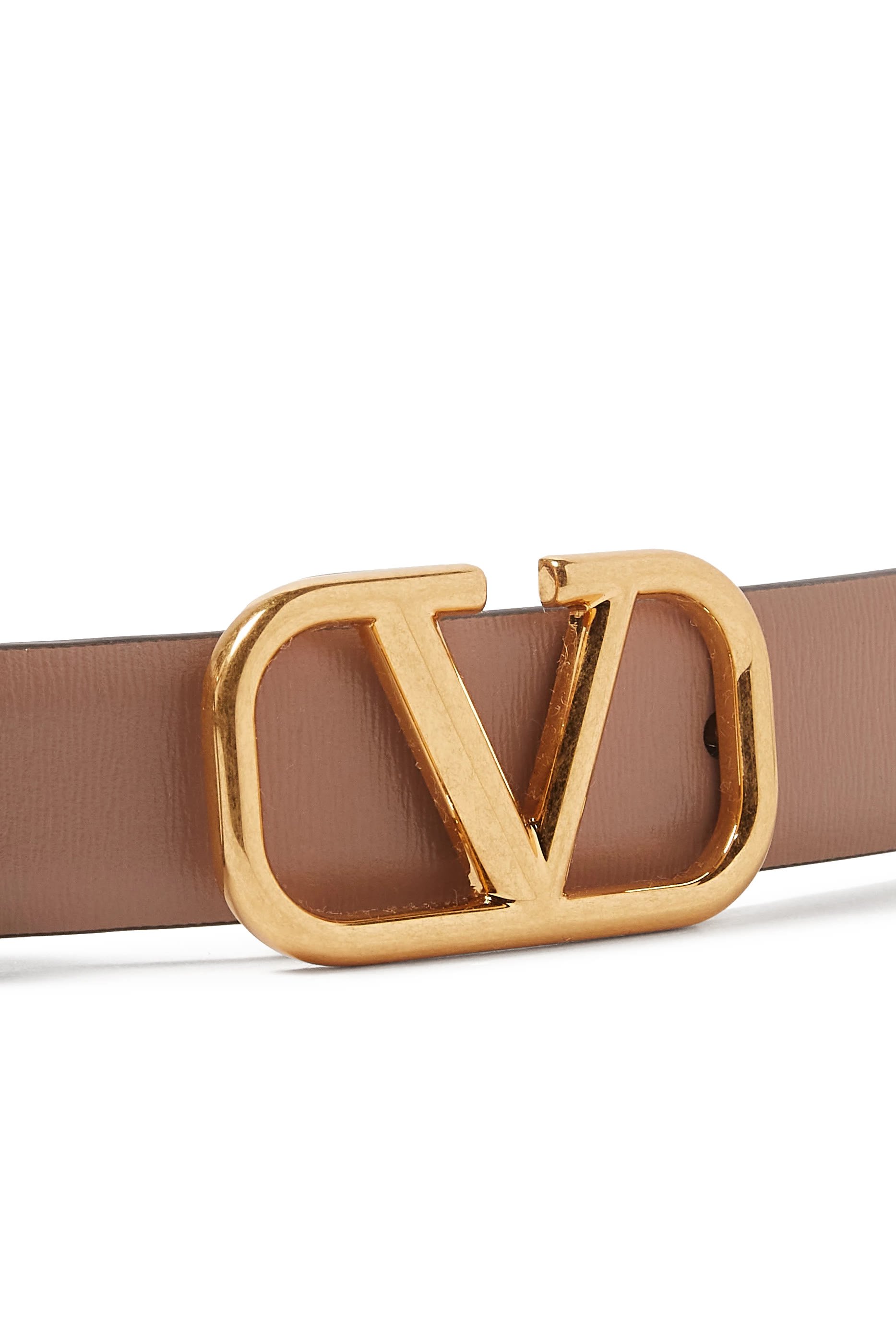 حزام بتصميم بوجهين وشعار الماركة جلد عجل لامع