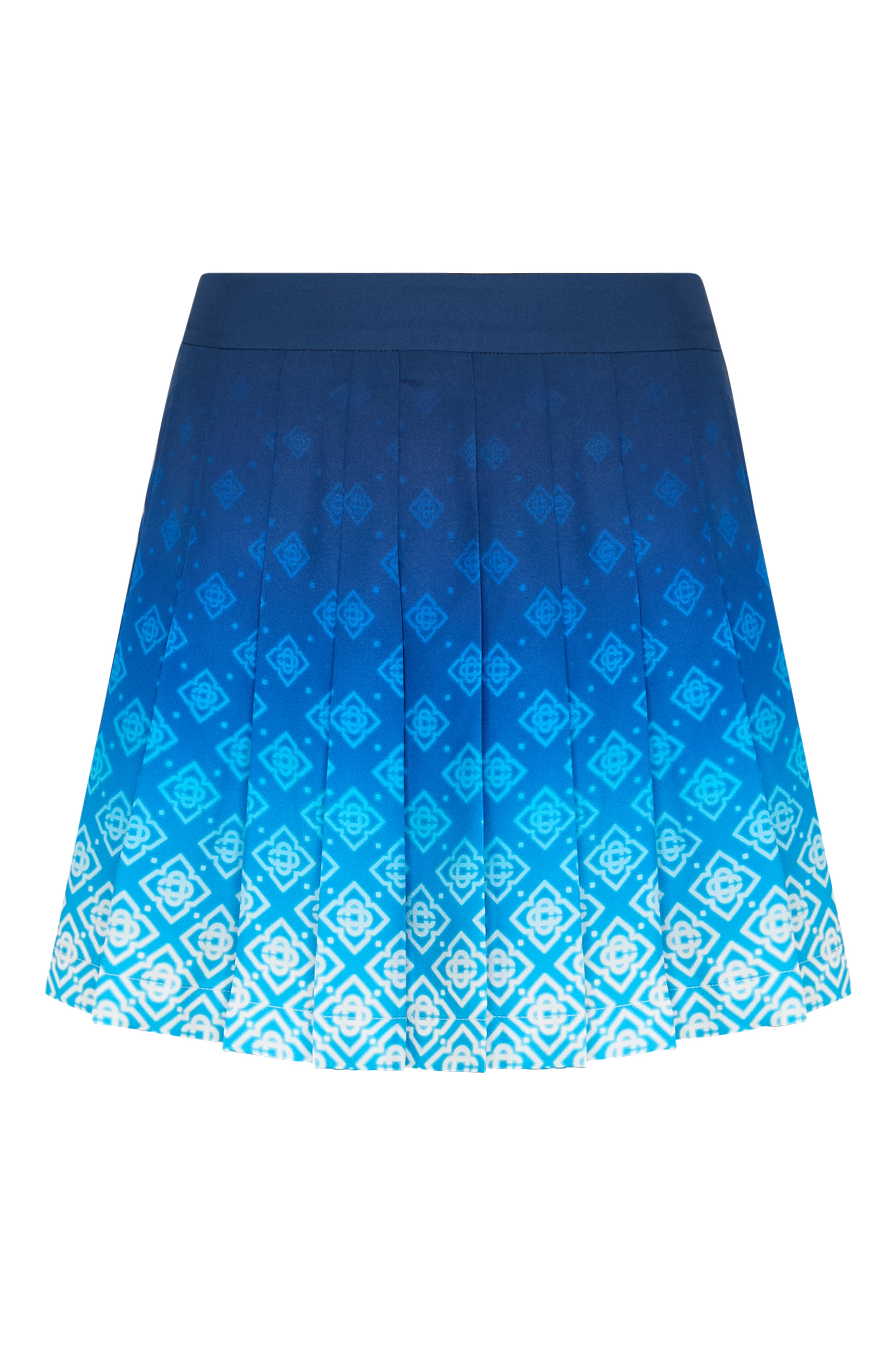 تنورة قصيرة بنقشة حرف شعار الماركة وطيات