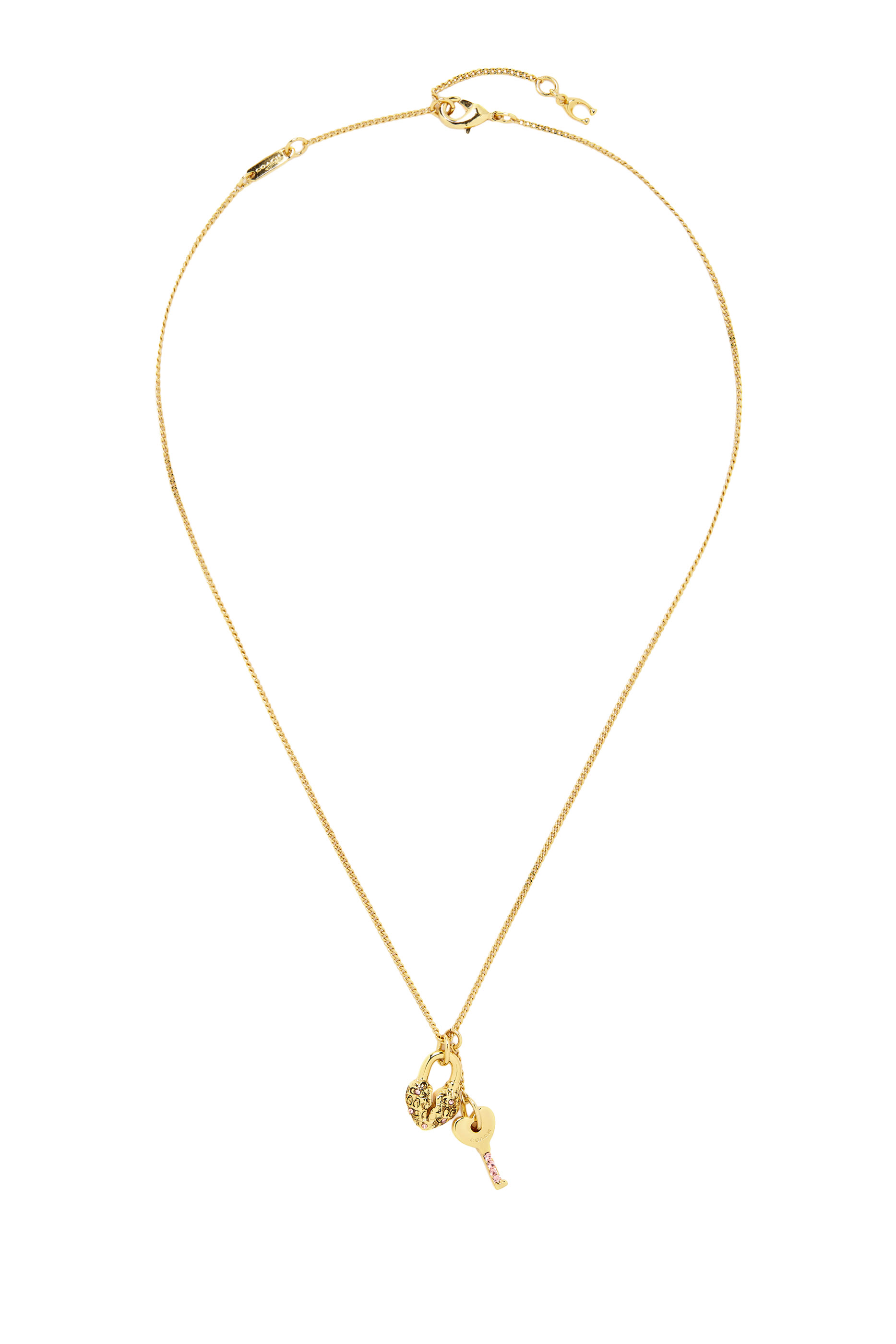 قلادة قصيرة بدلاية قفل على شكل قلب