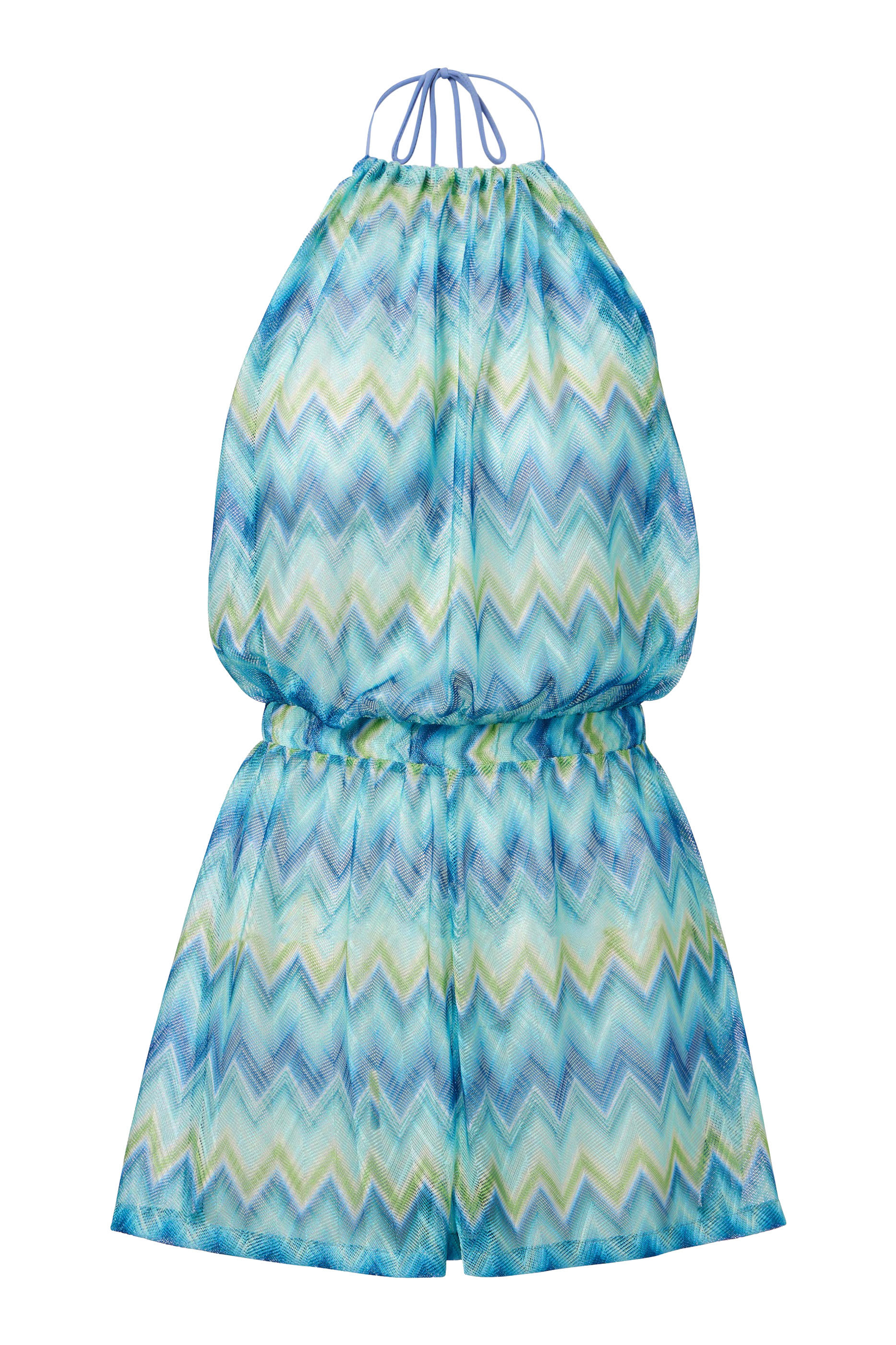 جمبسوت قصير بنقشة خطوط متعرجة