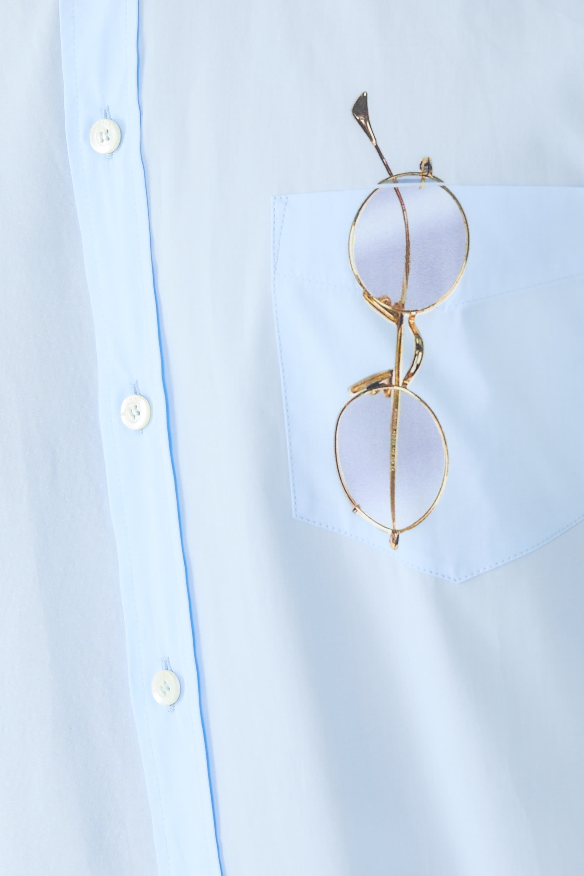 قميص بطبعات قطن بوبلين مطاطي