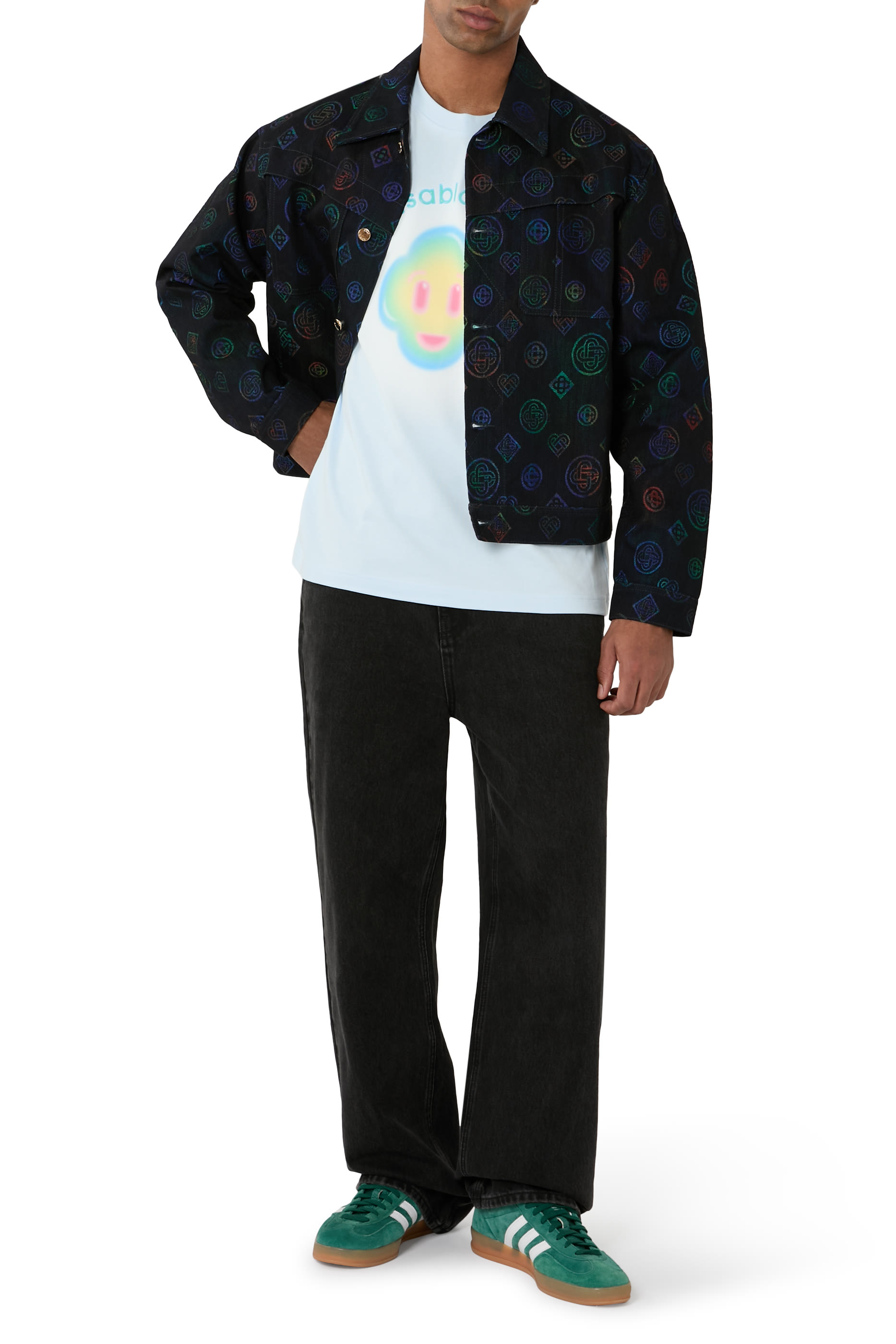 تيشيرت كلاسيكي بطبعة وجه ضاحك