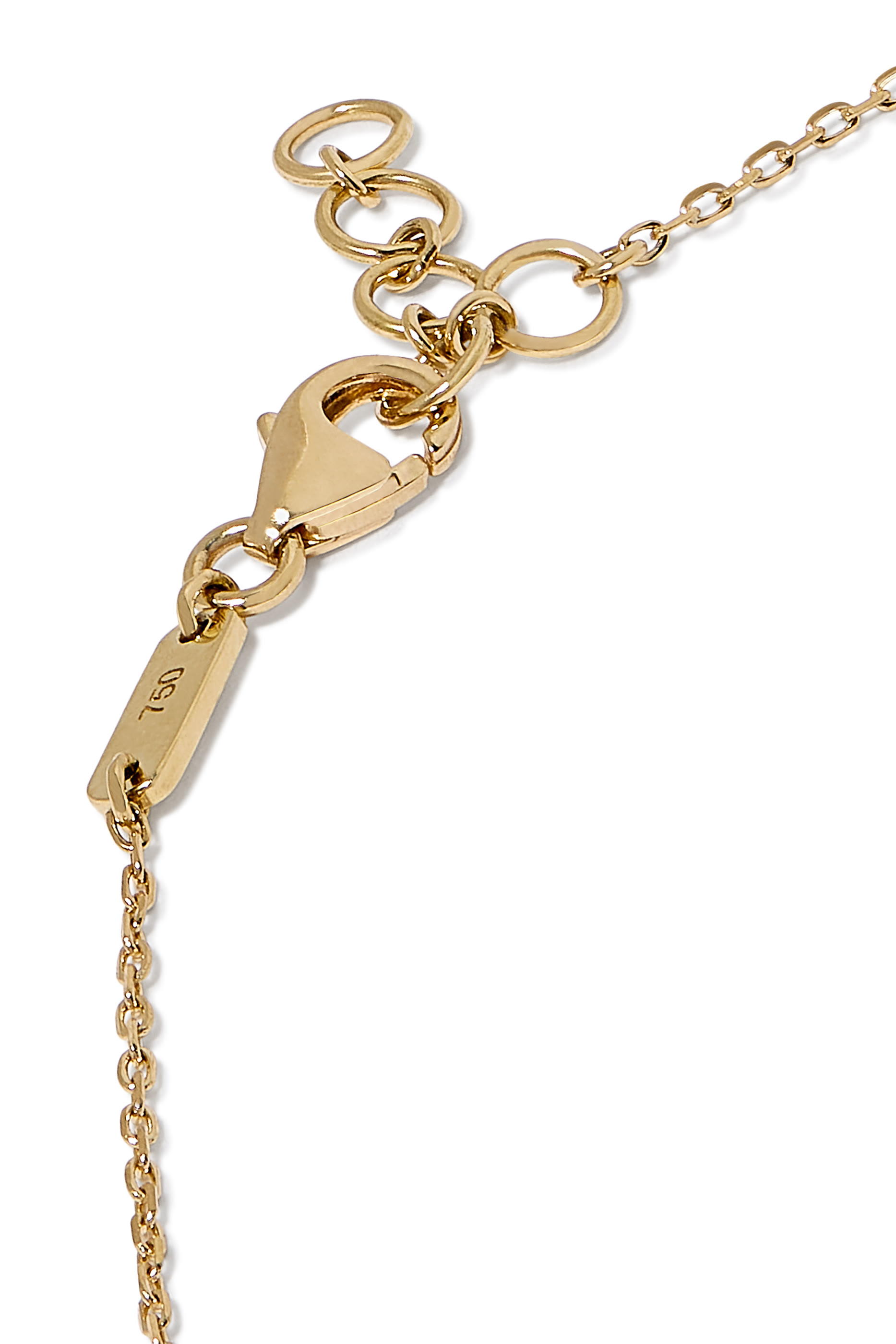 Kids Tiny Bling Butterfly Letter Alef Necklace, 18k Yellow Gold & Enamel