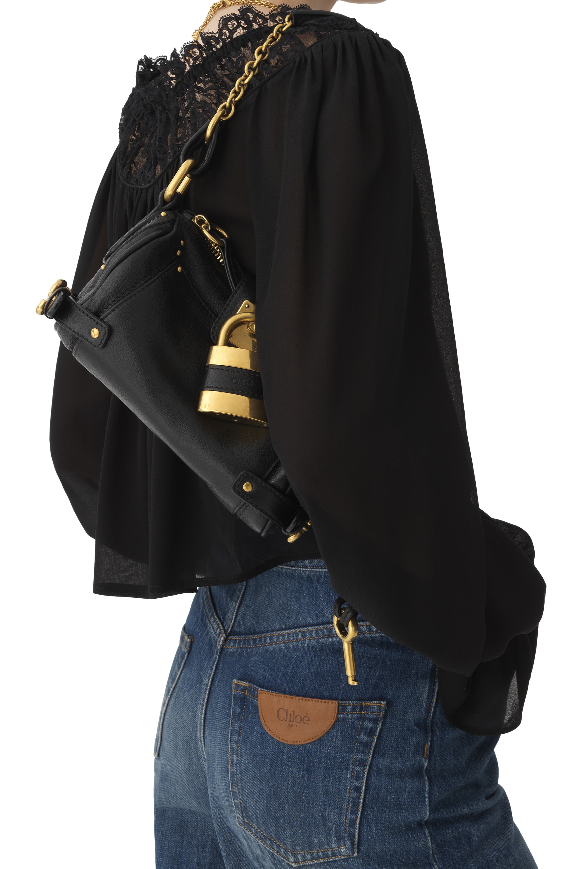 حقيبة بادينغتون صغيرة بحمالة سلسلة جلد