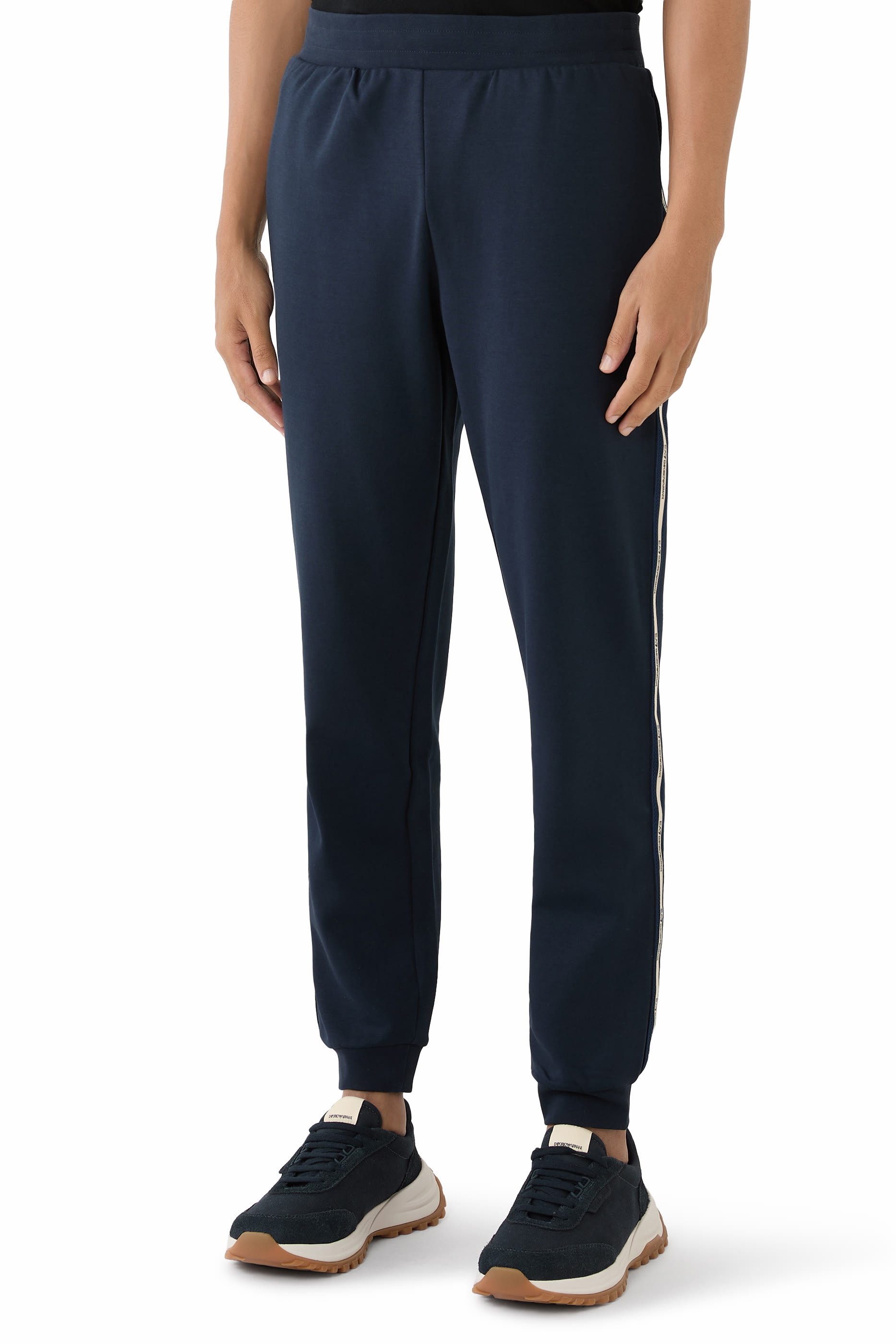 بنطال رياضي بشعار الماركة مزيج قطن