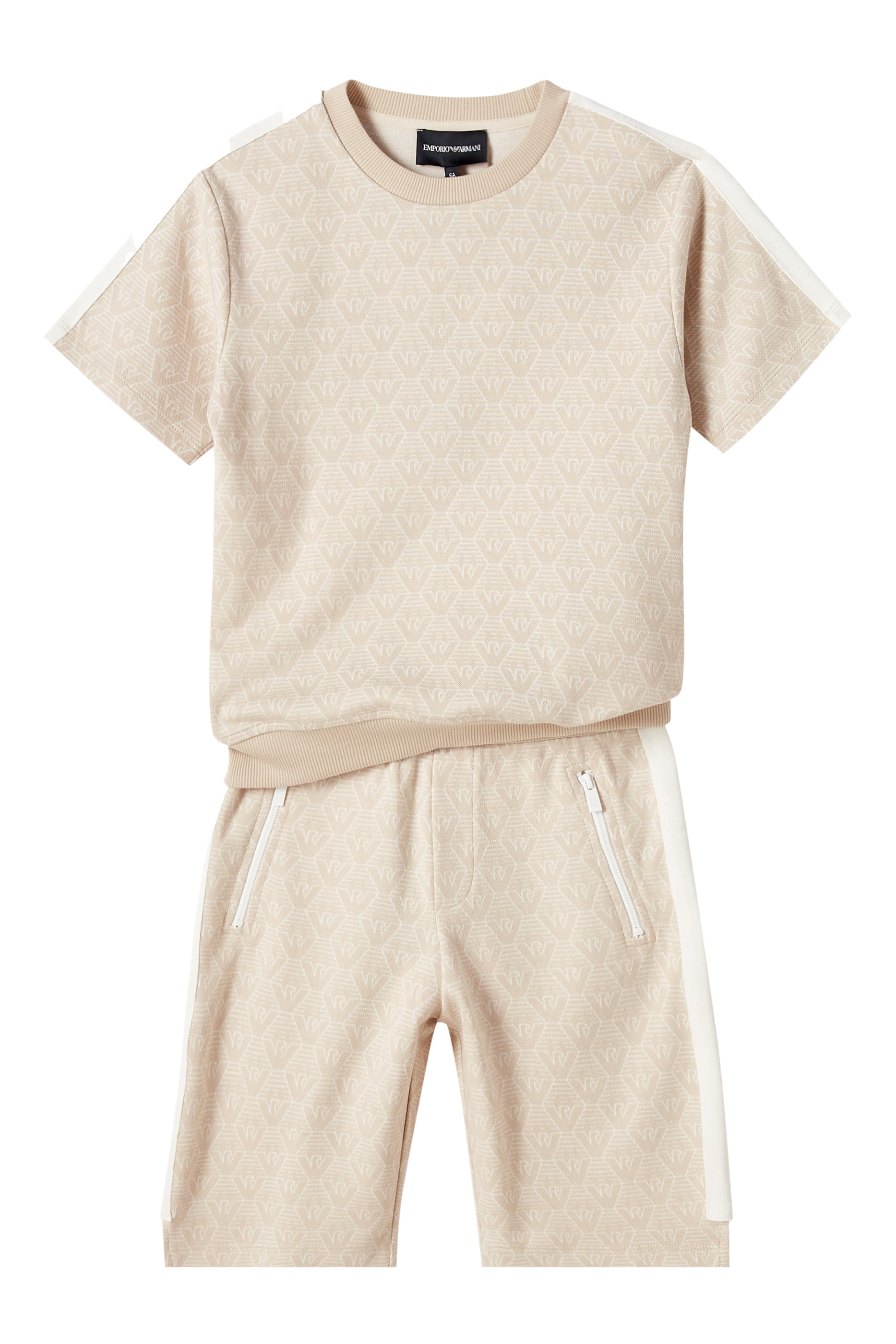 شورت مزين بالكامل بطبعة شعار الماركة للأطفال