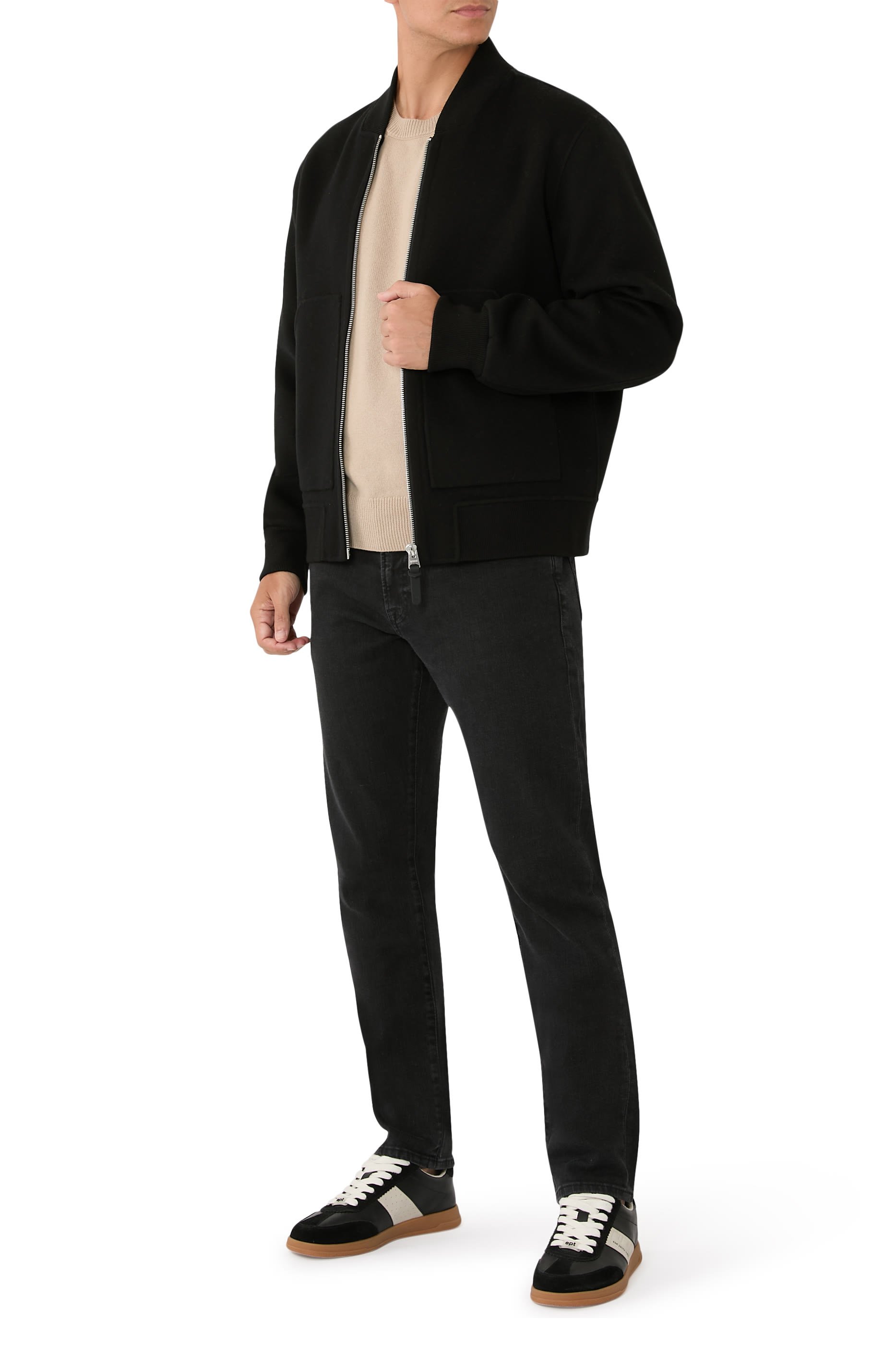 سويت شيرت بياقة ضيقة كشمير خفيف الوزن