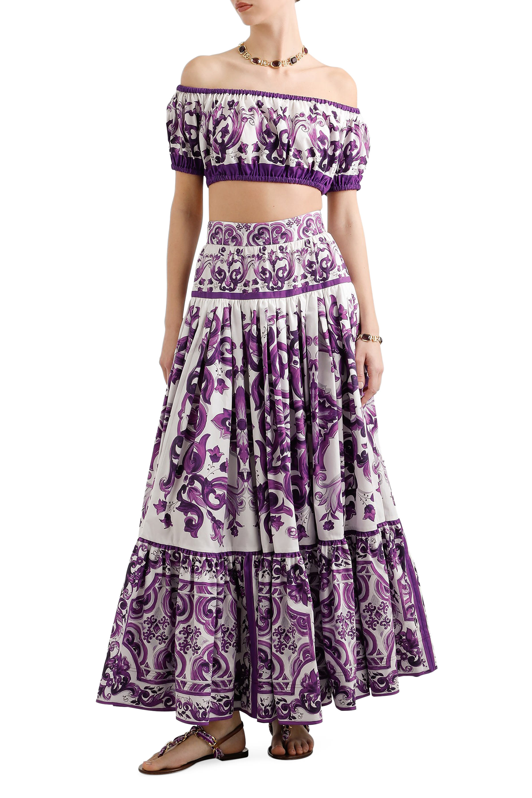 تنورة طويلة بطبعة مايوليكا