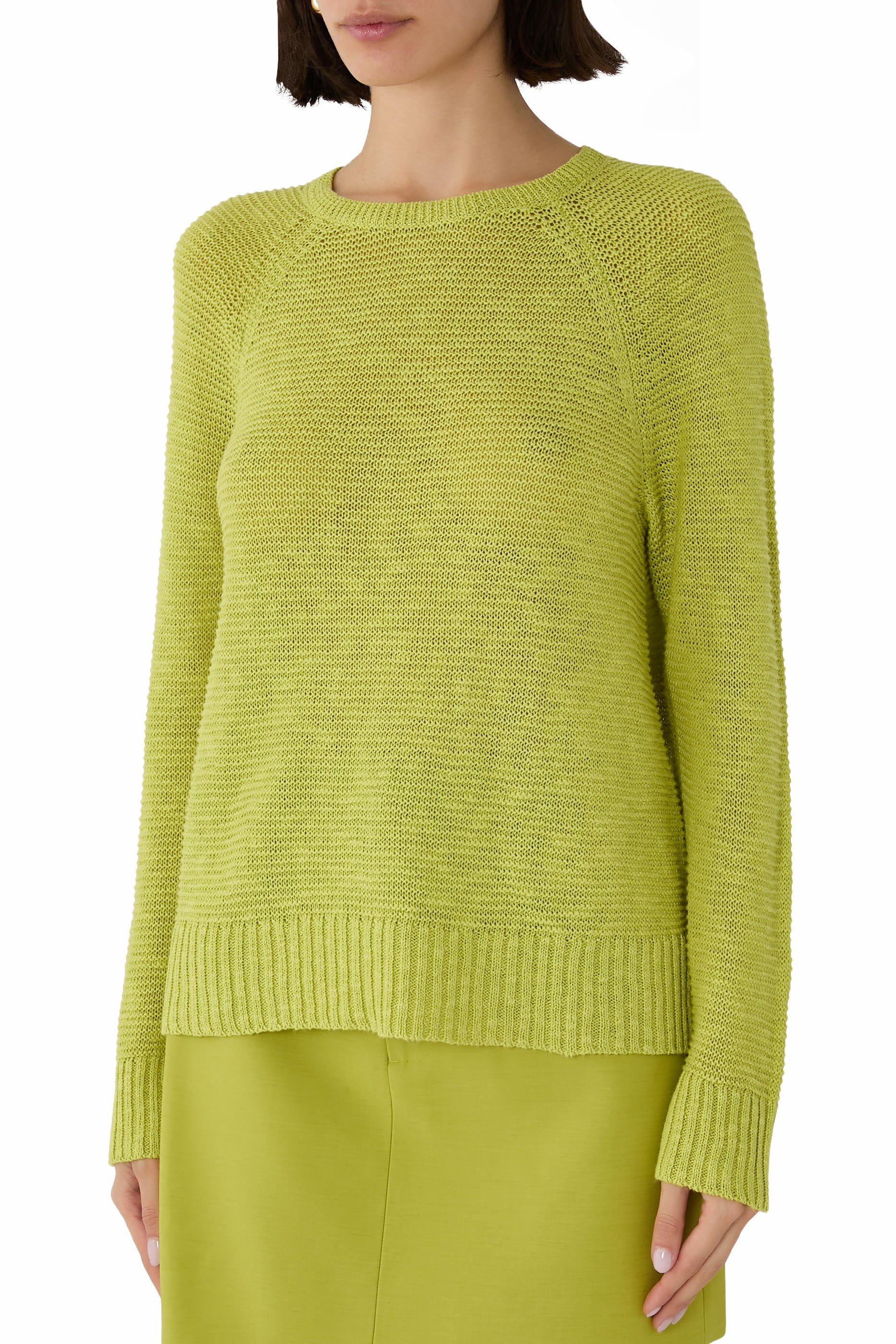 بلوزة كتان قطني عضوي بارز الملمس