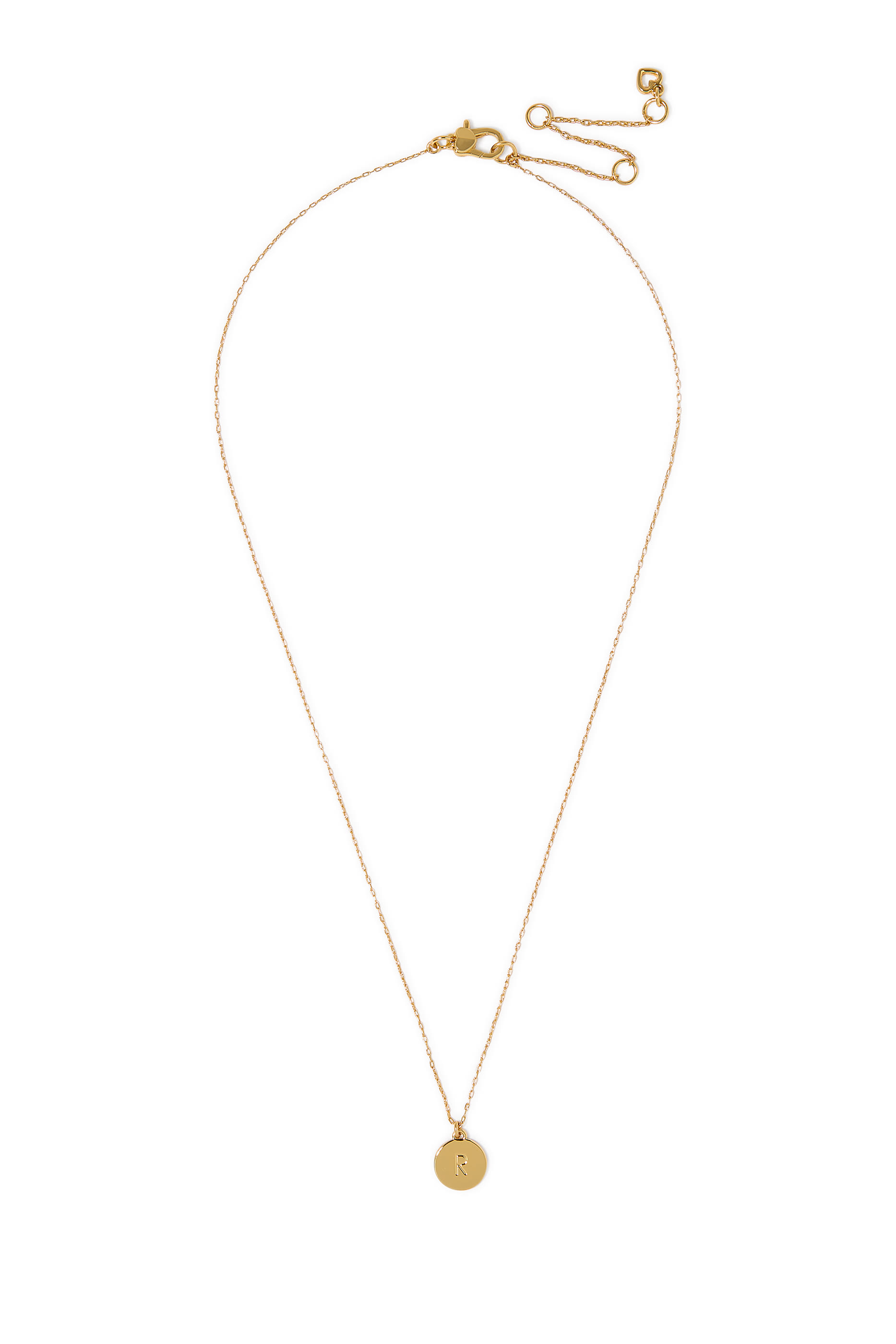 قلادة بدلاية صغيرة بنقشة حرف R، معدن مطلي