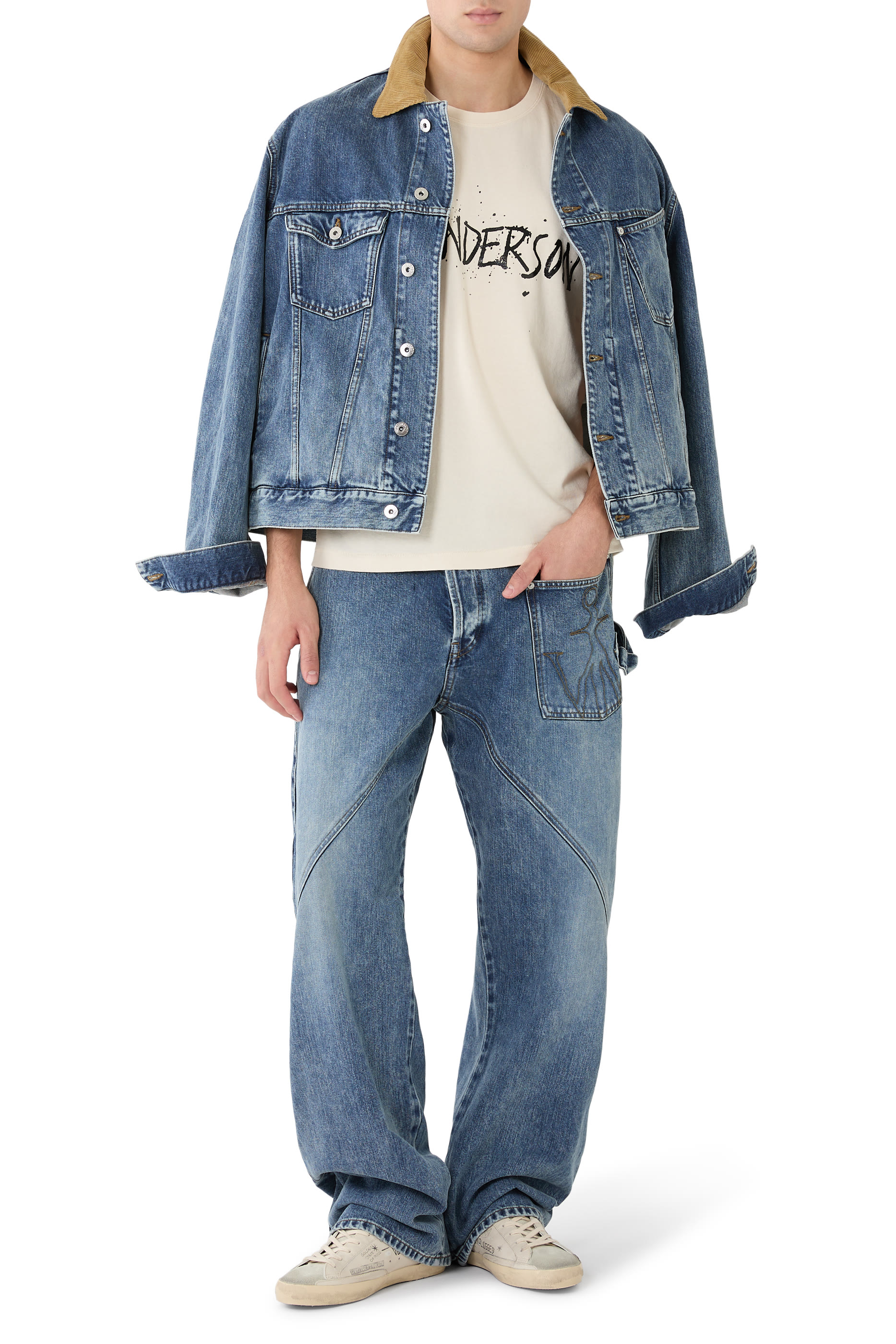 بنطال جينز وورك وير بتصميم ملفوف