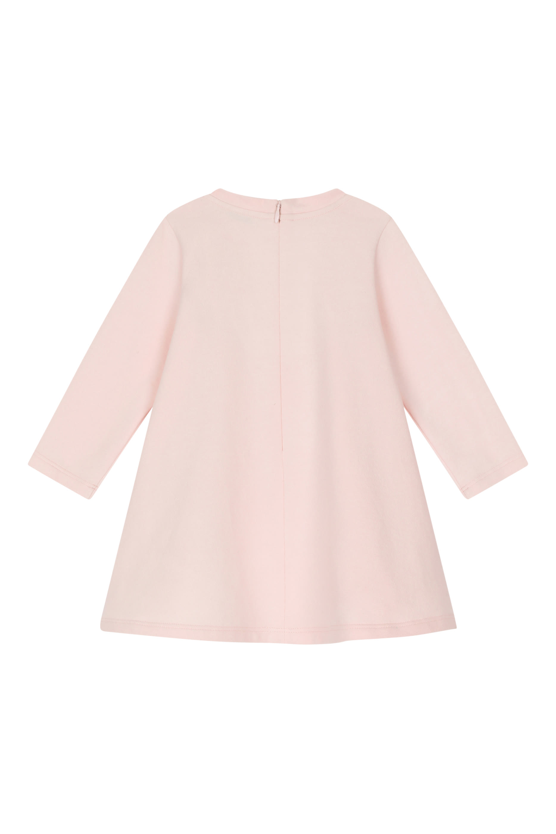 فستان متوسط الطول مزين كليا بنقشة شعار الماركة قماش متشابك للأطفال