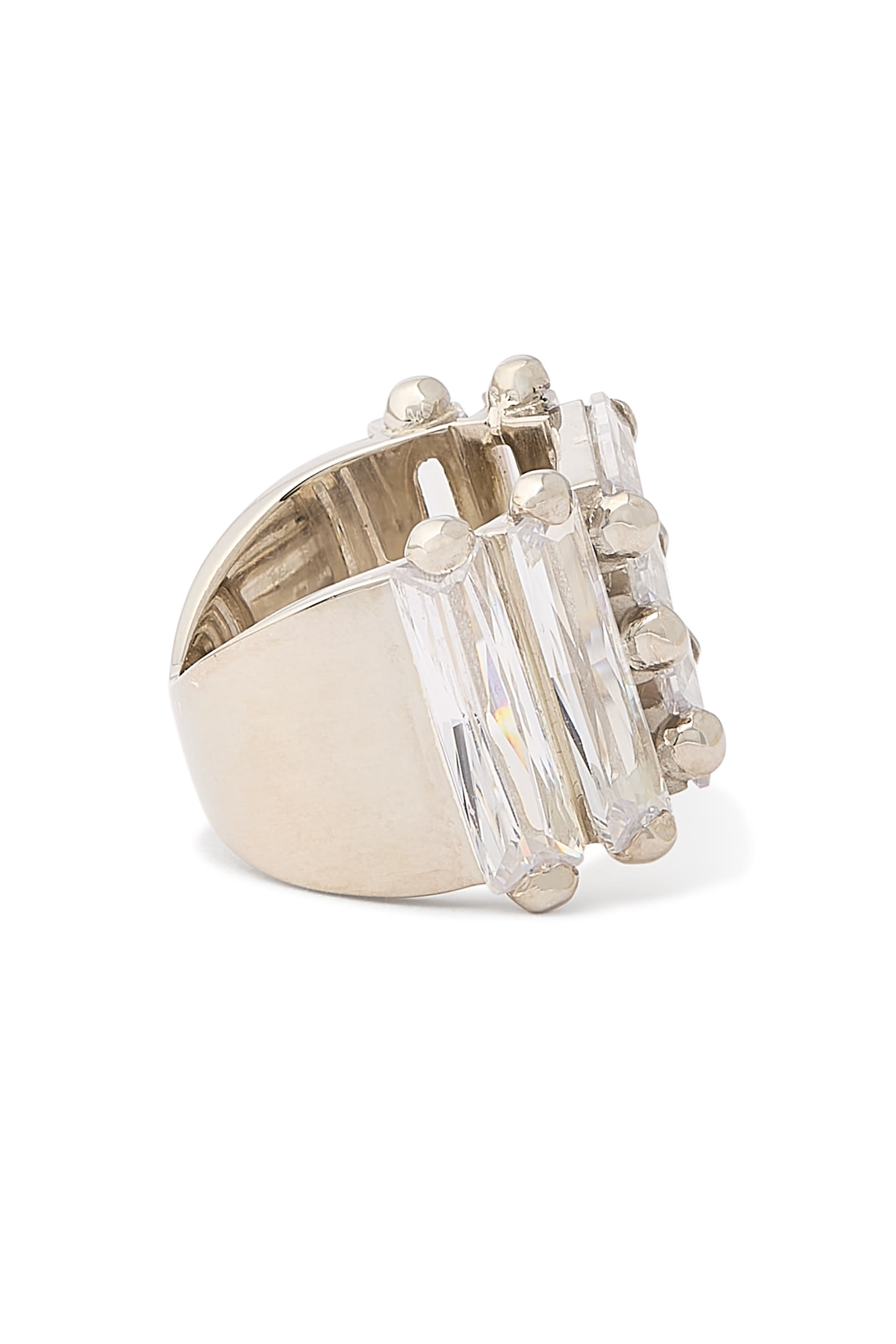 خاتم أمور مرصع بأحجار زركونيا مكعبة، فضة إسترلينية 925