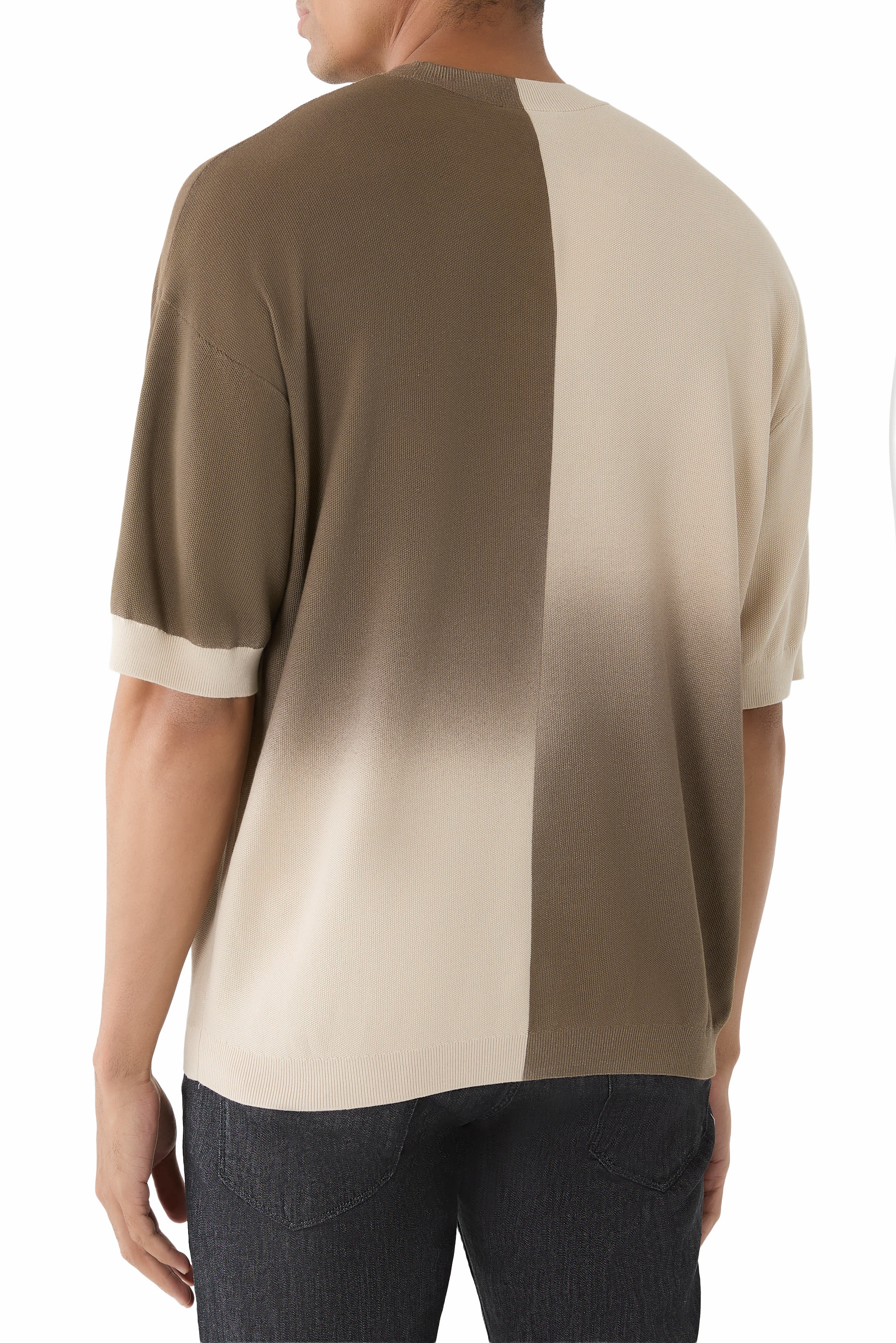 تيشيرت بأقسام ألوان متدرجة قطن 