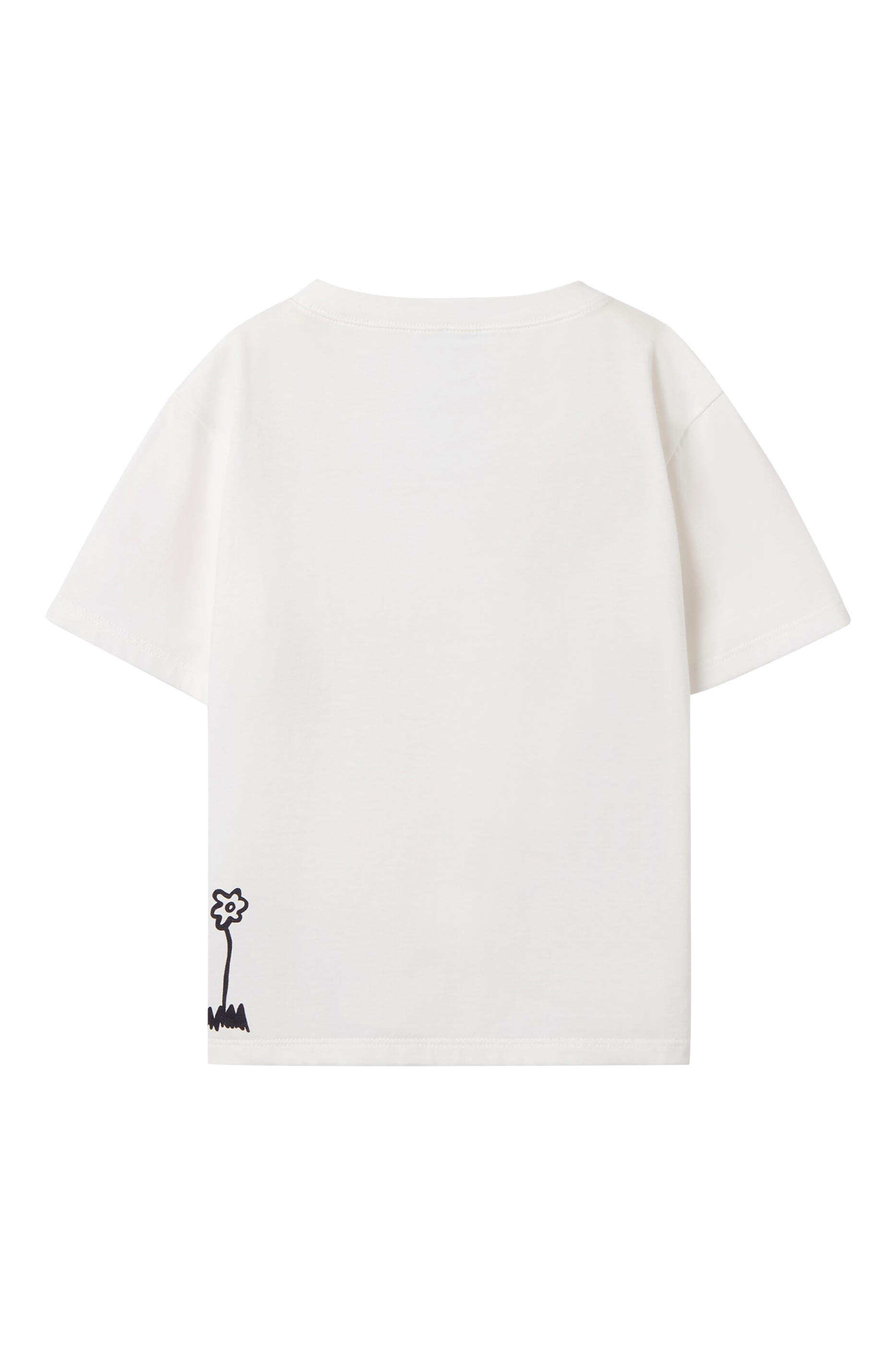 تيشيرت بنقشة شعار الماركة وقط للأطفال