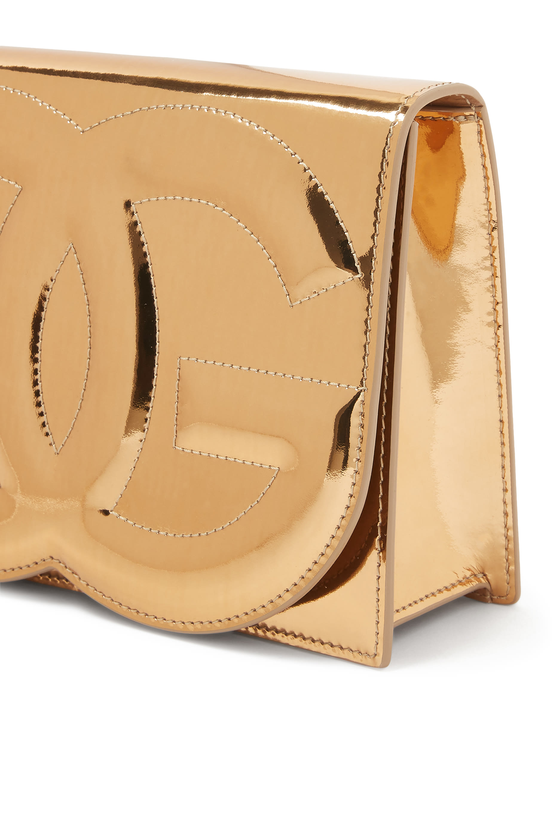 حقيبة كروس بودي لامعة بشعار الماركة