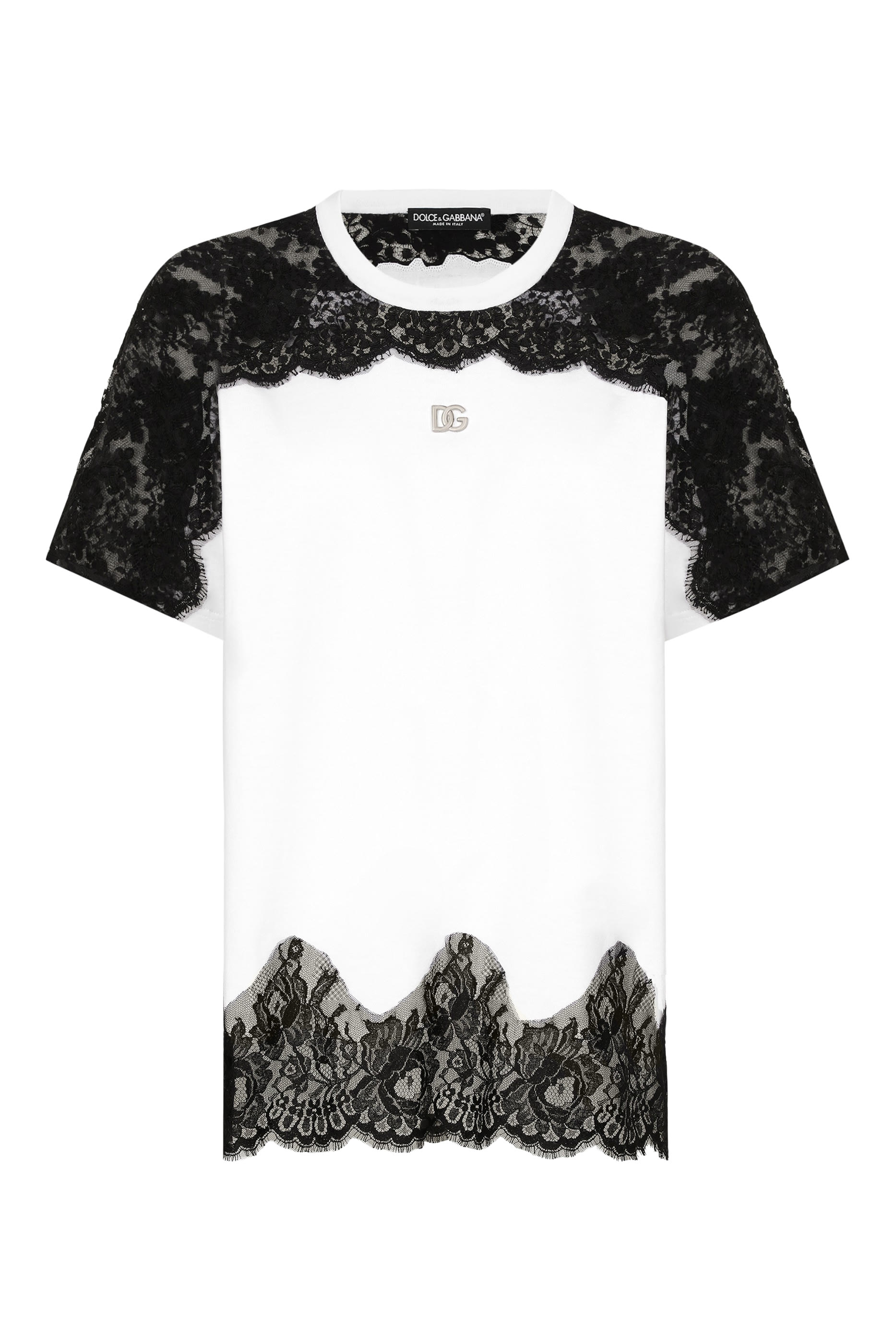 تيشيرت جيرسيه بتفاصيل دانتيل وشعار الماركة