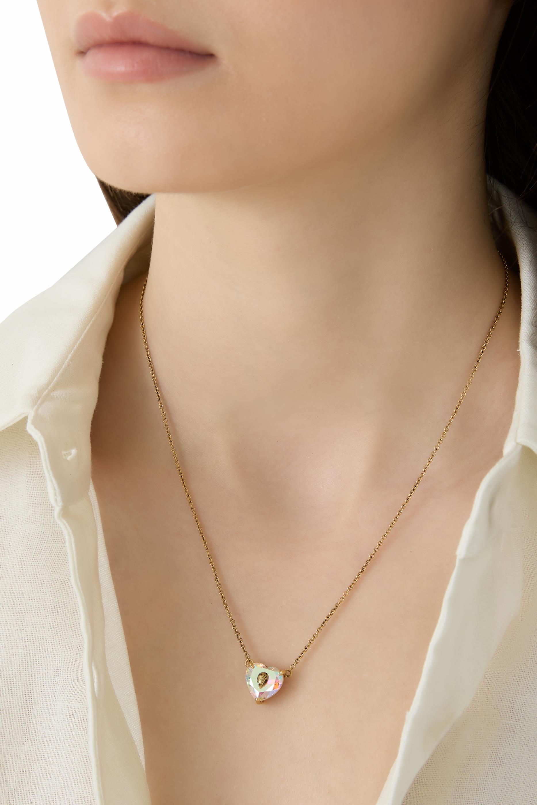 قلادة بدلاية بتصميم قلب مرصعة بالكريستال