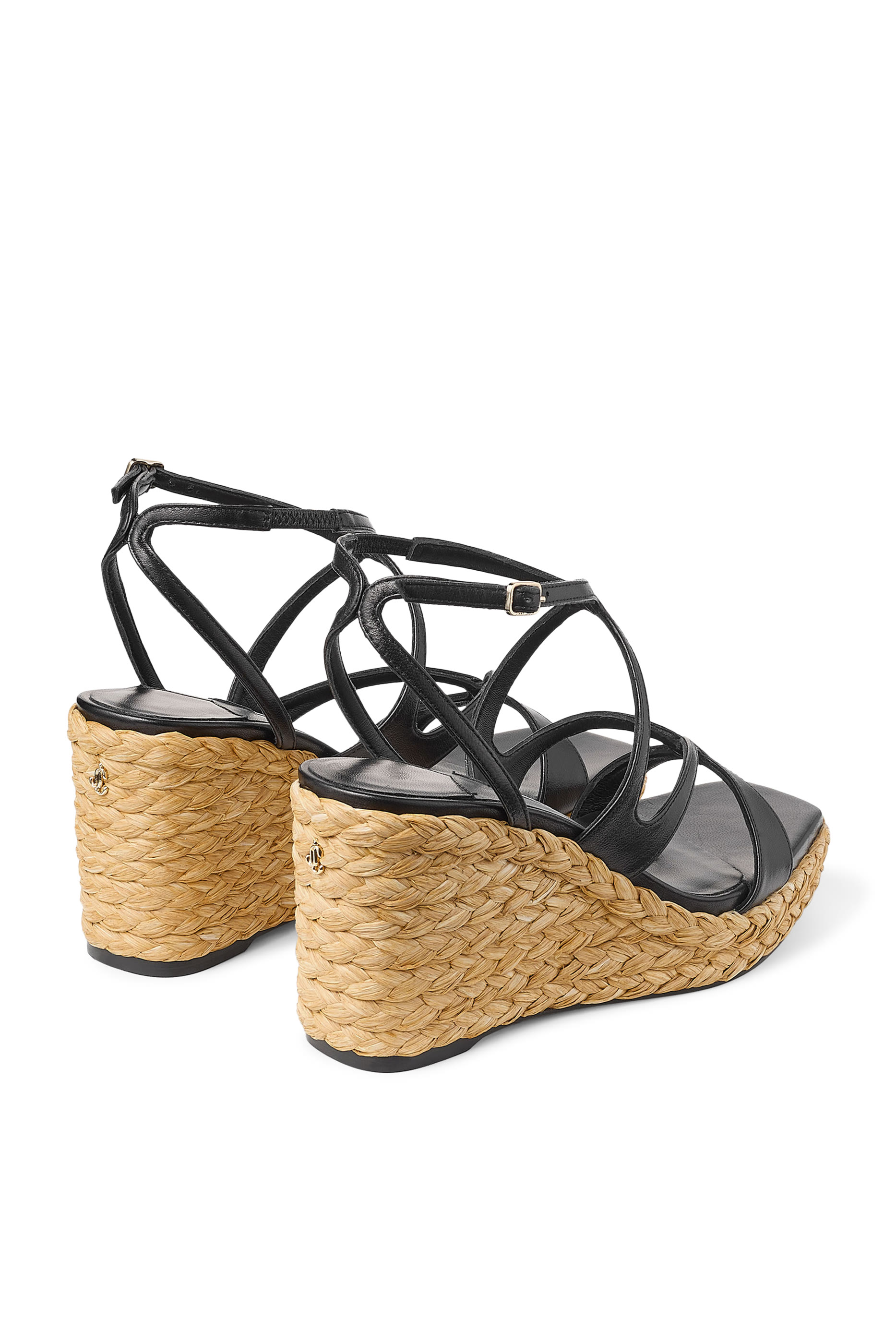 صندل أيلا 85 بكعب ويدج جلد نابا