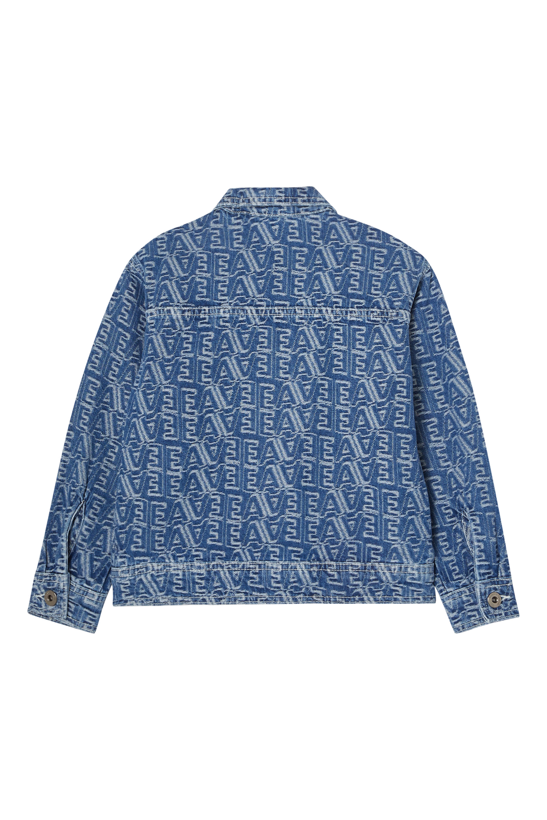 جاكيت جينز بشعار الماركة بالكامل للأطفال