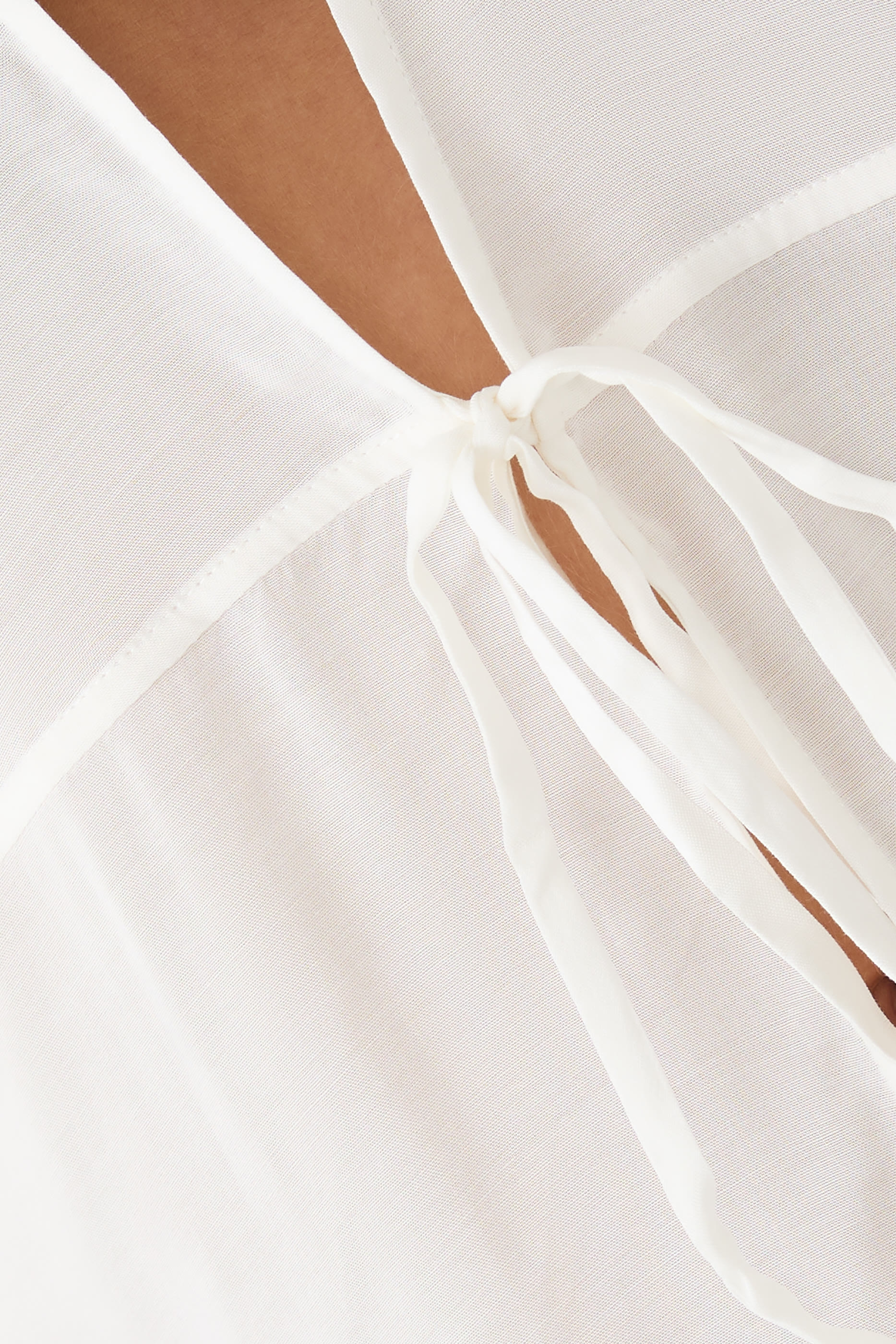 فستان كريمونا قصير بربطة أمامية للارتداء فوق ملابس السباحة