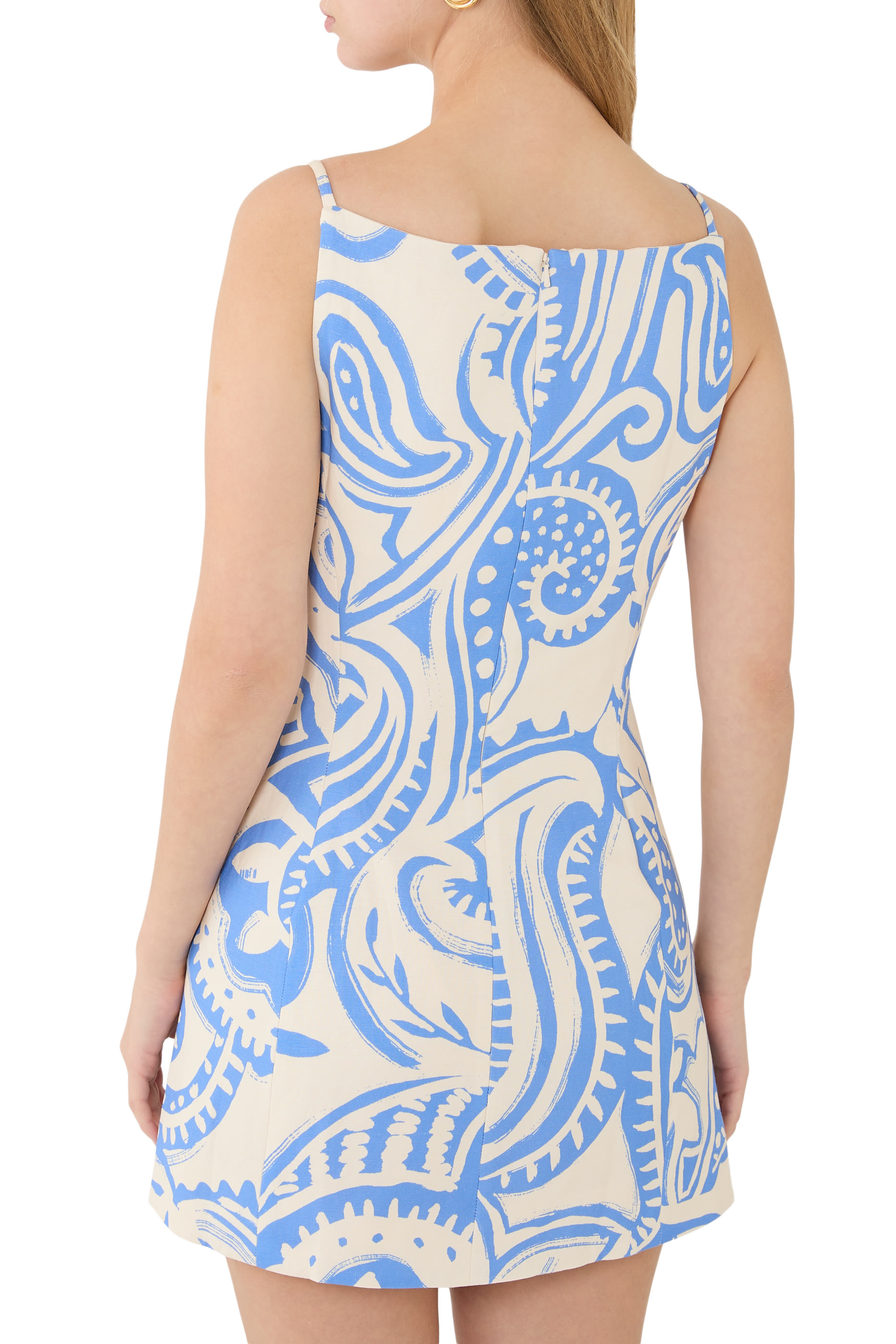 فستان فرانسيس قصير بياقة مربعة 