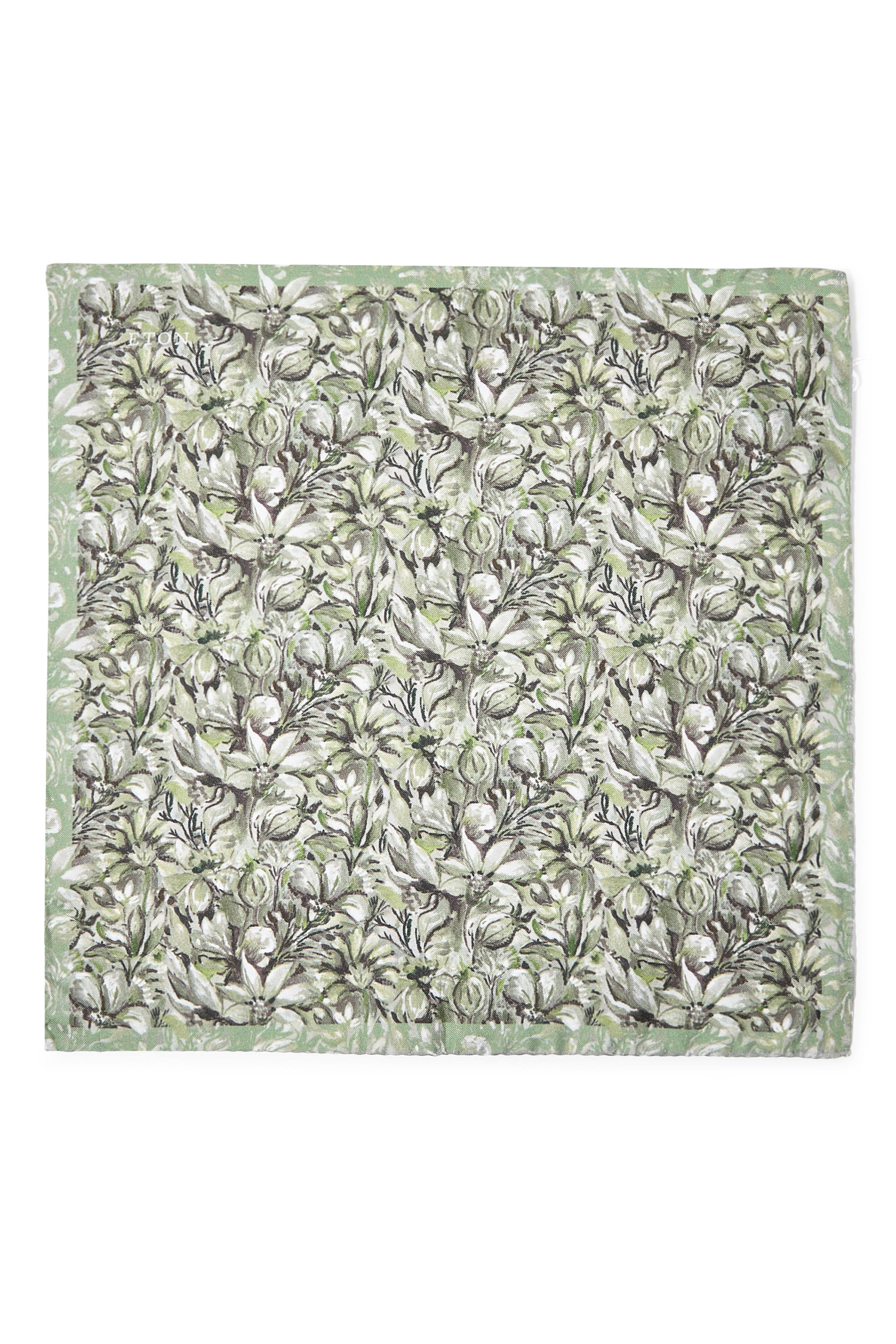 وشاح جيب بتصميم مربع بنقشة أزهار حرير تويل