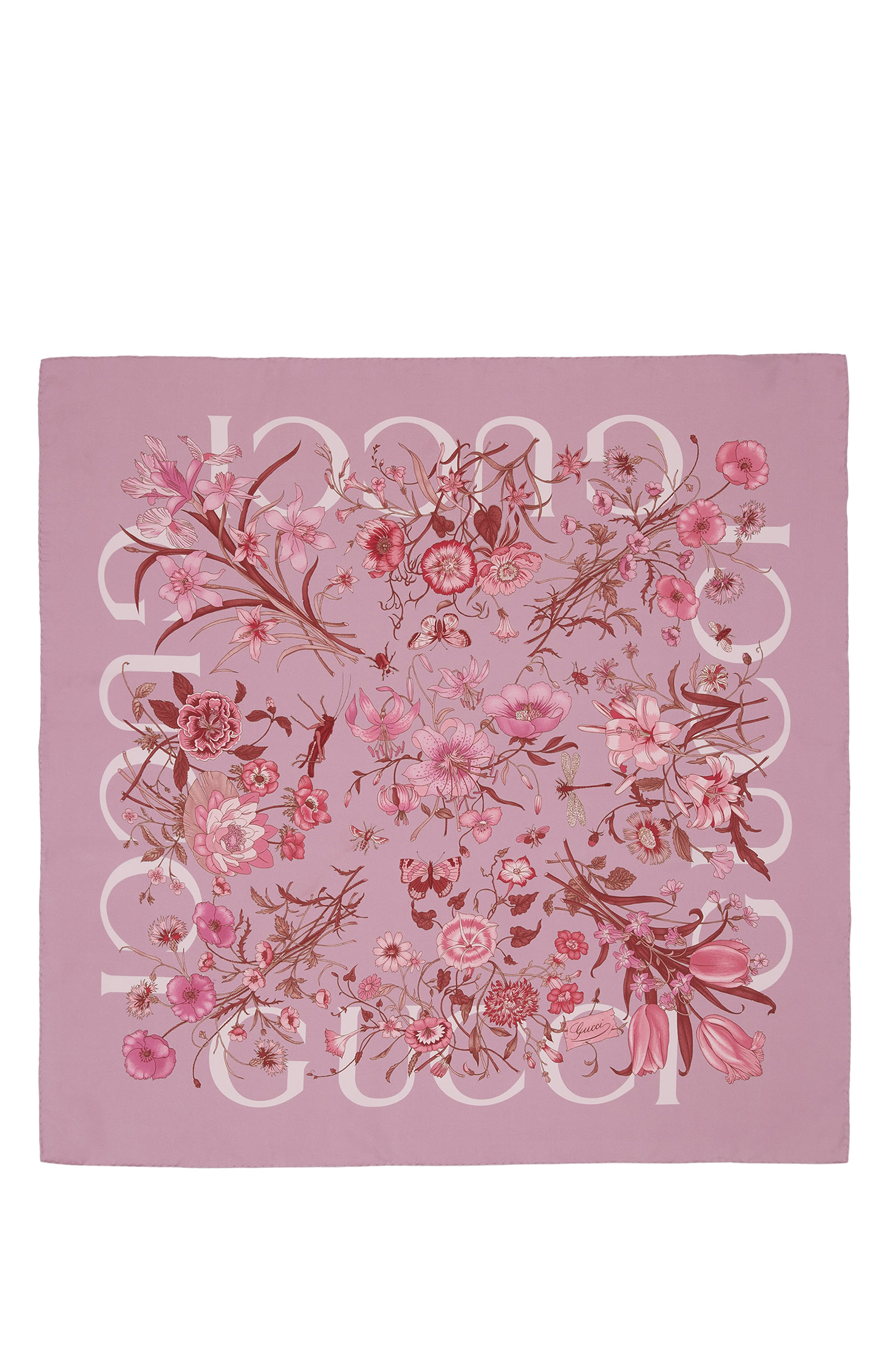 وشاح مربع بطبعات حرير