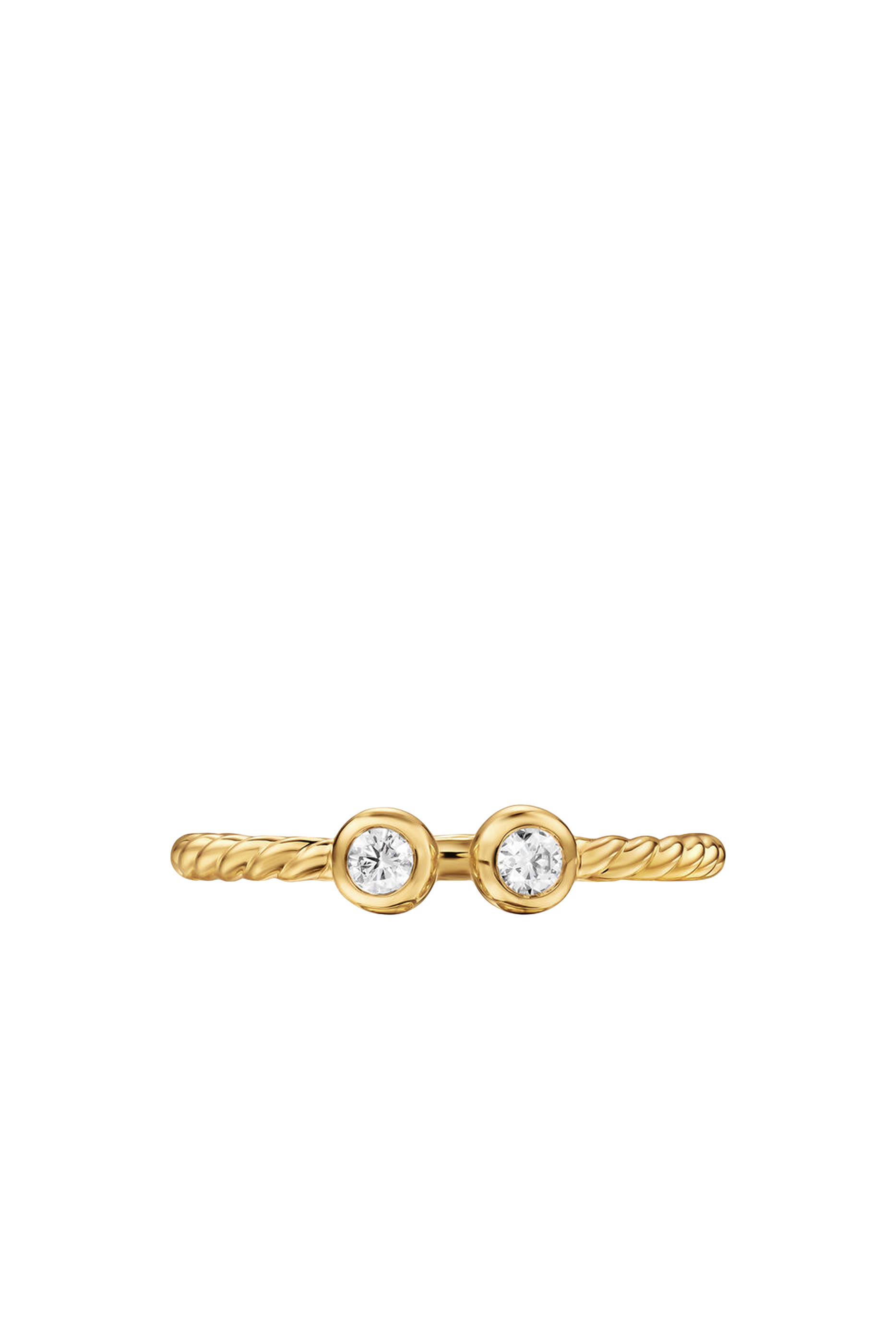 Petite Modern Renaissance&reg; Open Round Ring, 18K Yellow Gold & Diamonds