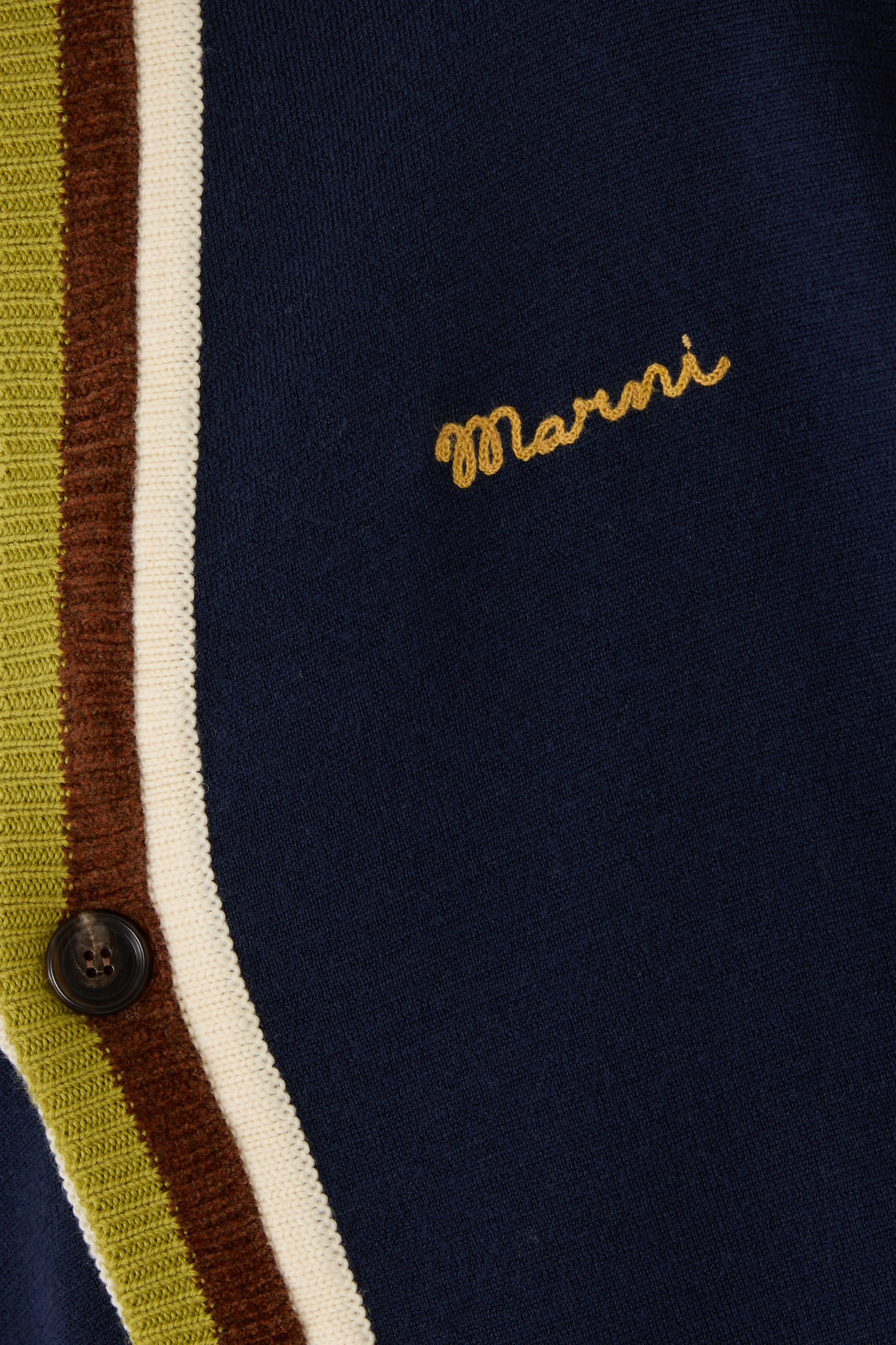 كارديغان مخطط مطرز بشعار الماركة 