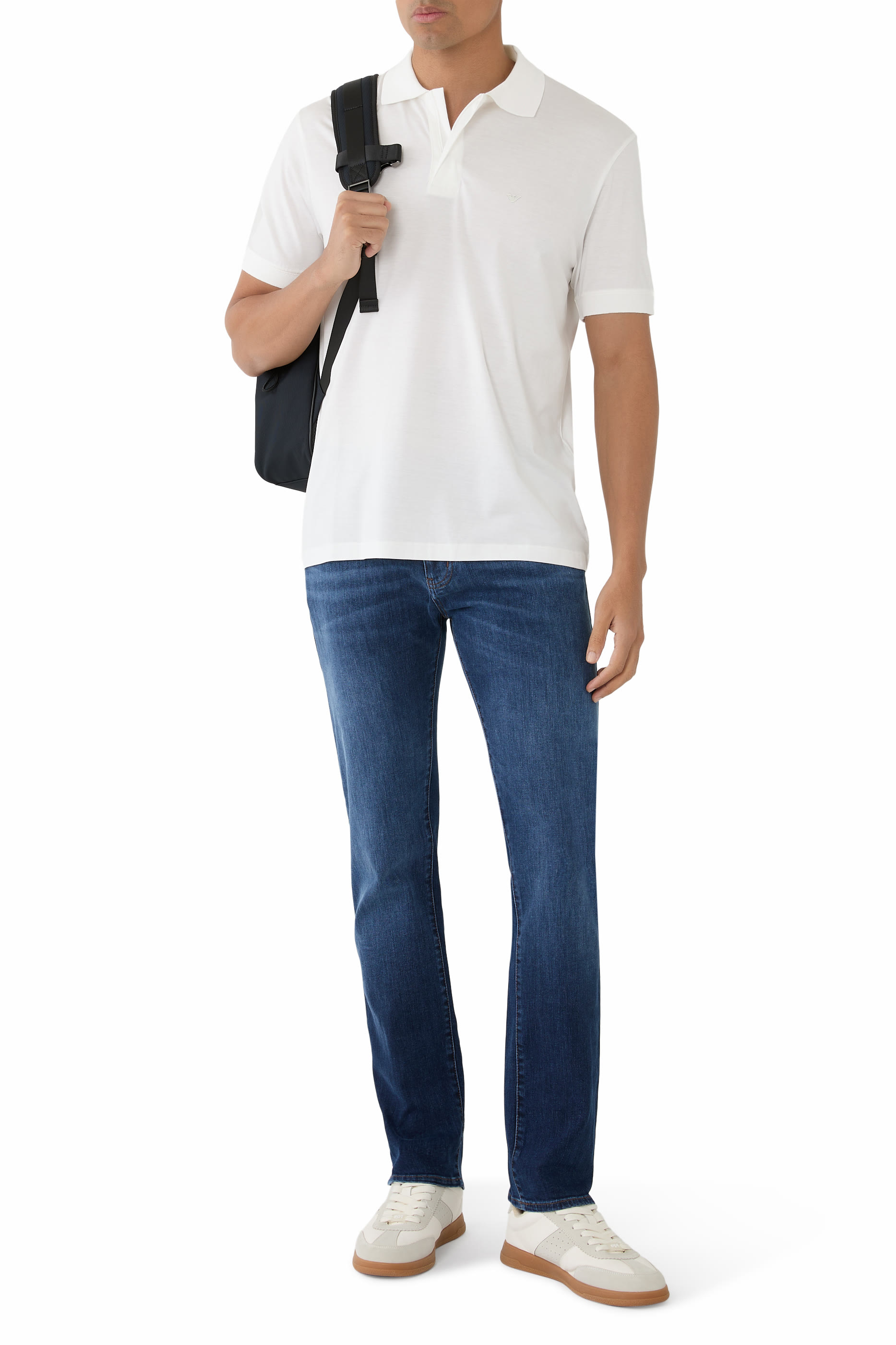 قميص بولو برقعة شعار رأس النسر صغيرة