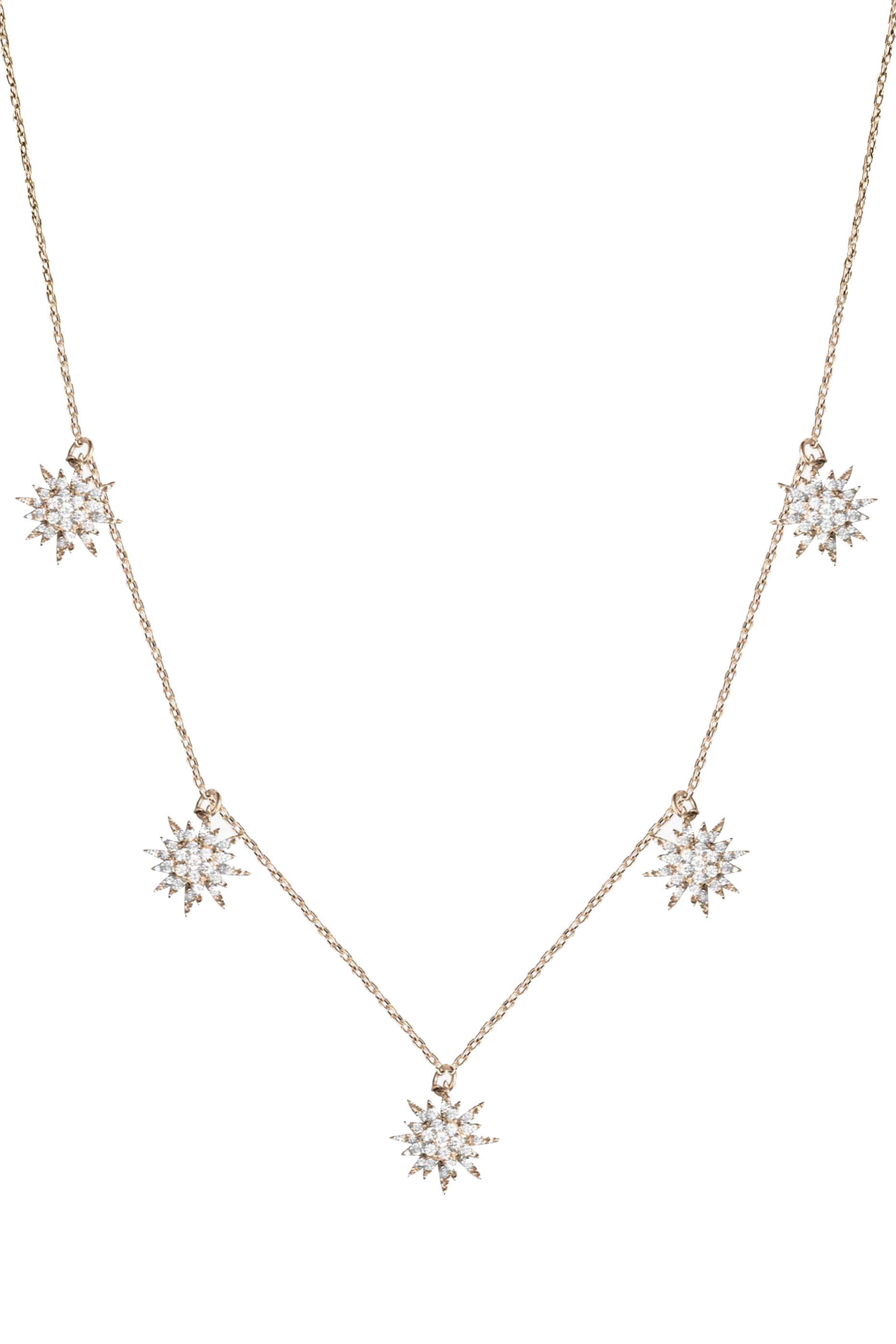 قلادة سولاي بحلي كبيرة مرصعة بالماس، ذهب أصفر عيار 18