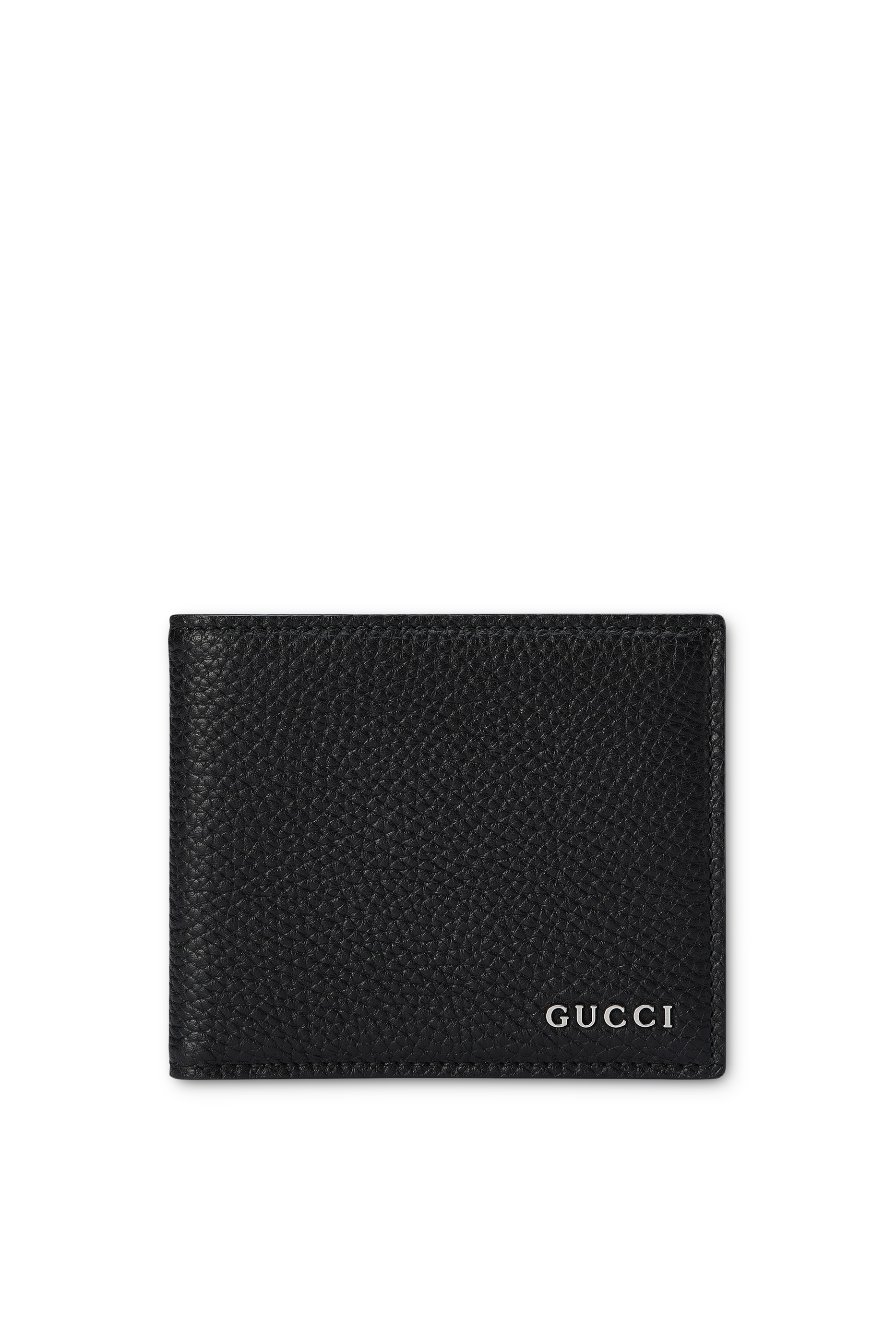 محفظة جلد بتصميم ثنائي الطي وشعار الماركة