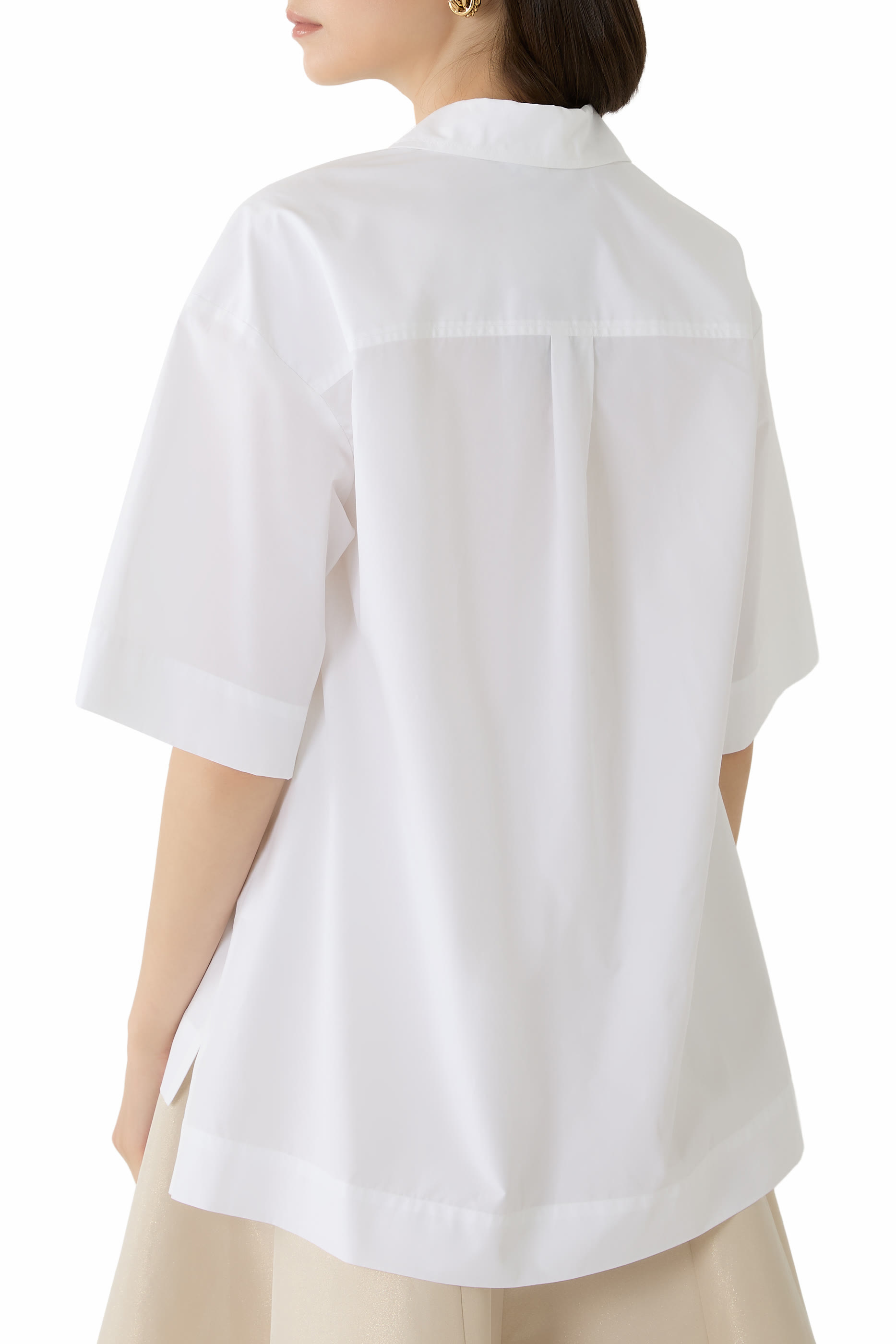  Poplin Short Sleeve Shirt with Diamante
