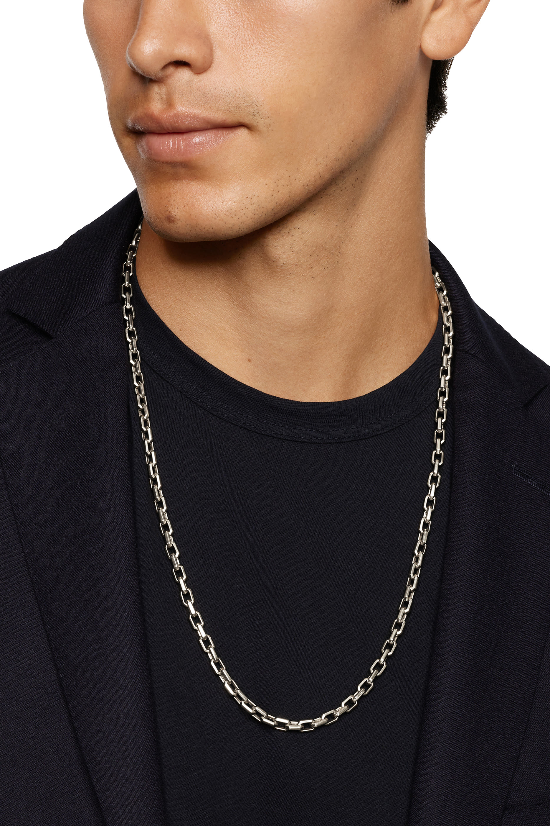 قلادة  ستريملاين بحلقات، فضة استرلينية