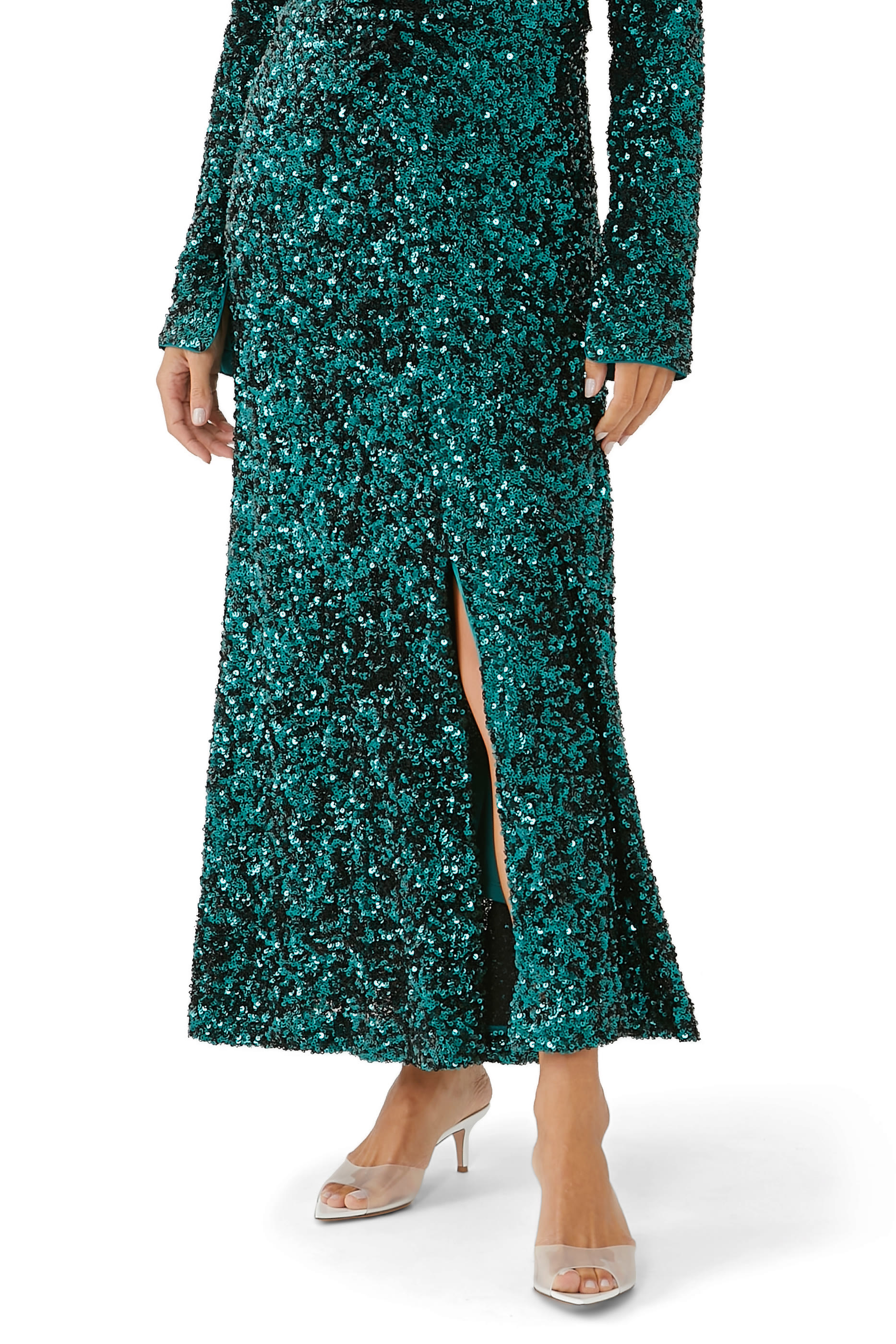 حذاء إيل 55 مفتوح من الخلف بأجزاء شفافة