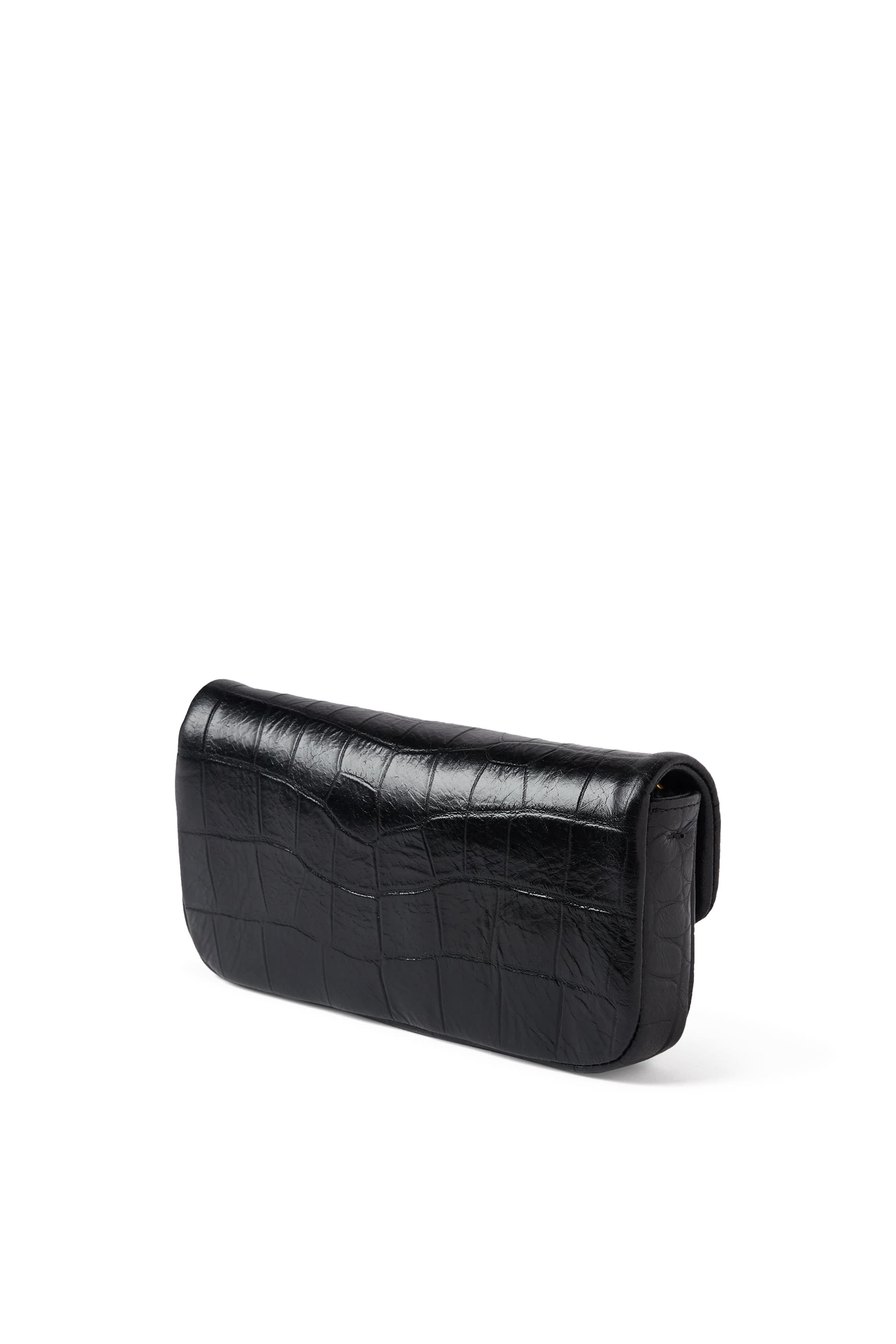 حقيبة كروس بودي بشعار الماركة جلد بنقشة جلد التمساح