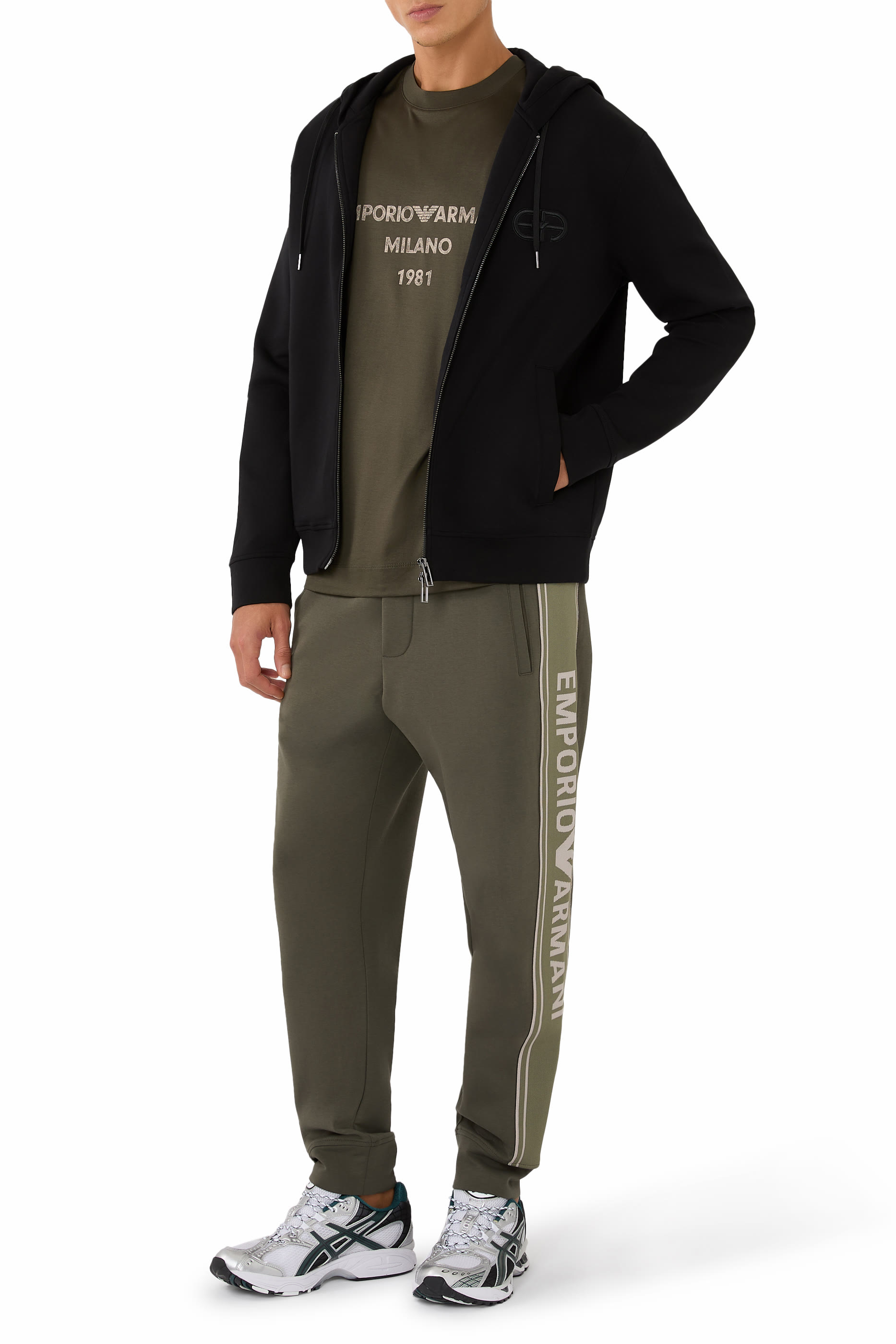 سويت شيرت بغطاء رأس وسحاب جيرسيه مزدوج