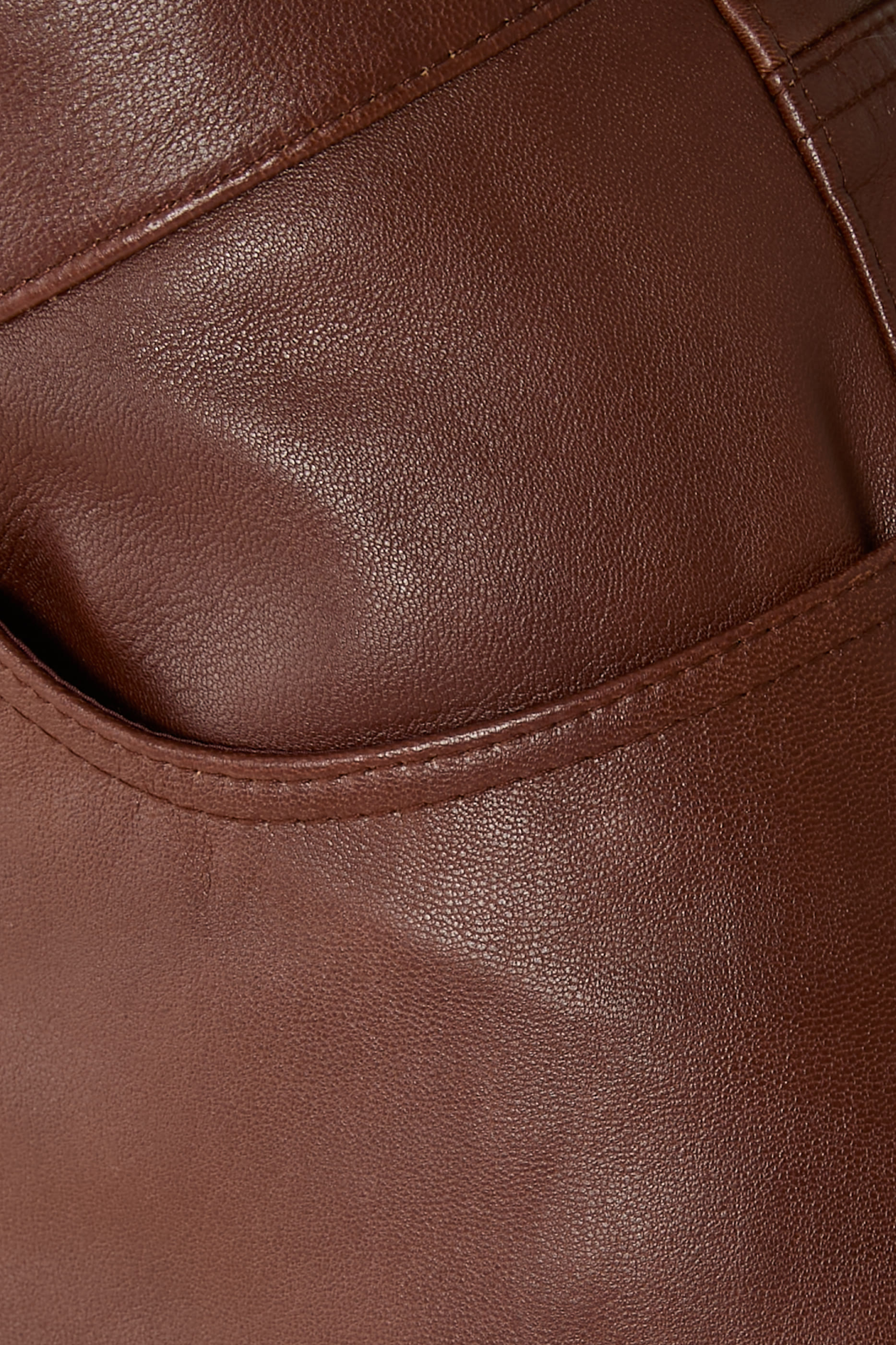 بنطال دنيم بقصة ساق مستقيمة جلد طبيعي