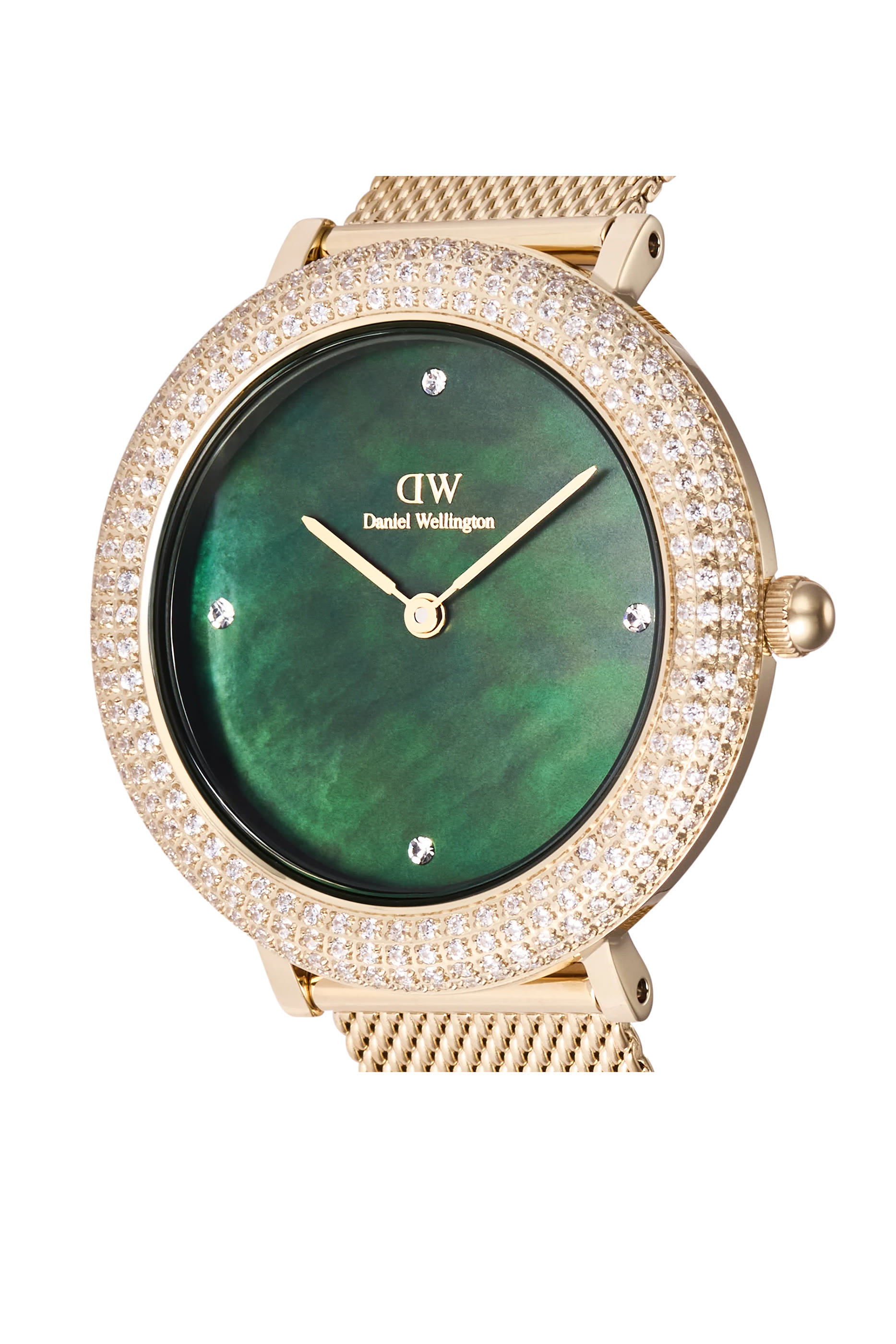 ساعة بقرص مرصع بكريستال، ستانلس ستيل