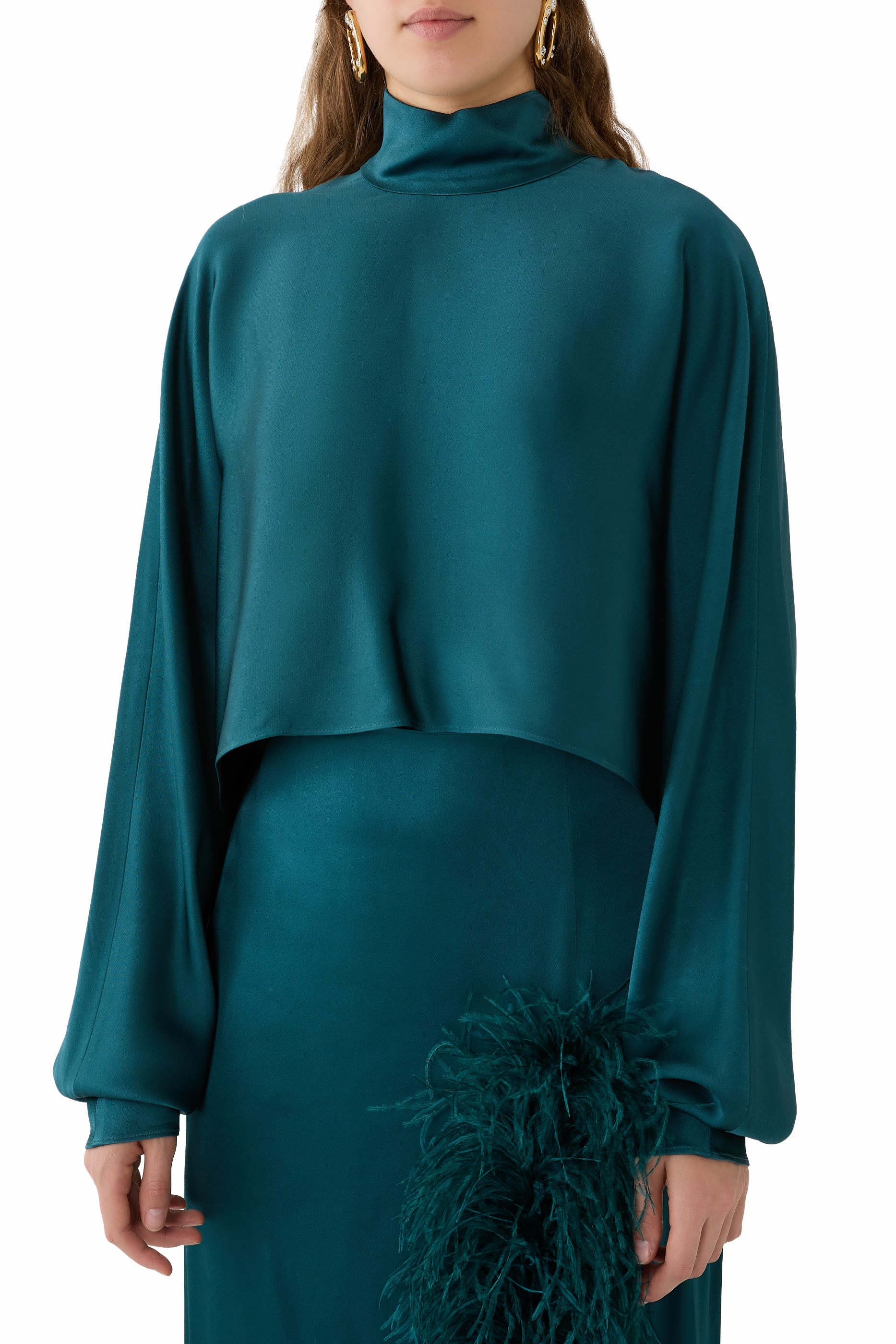 بلوزة قفطان ساتان