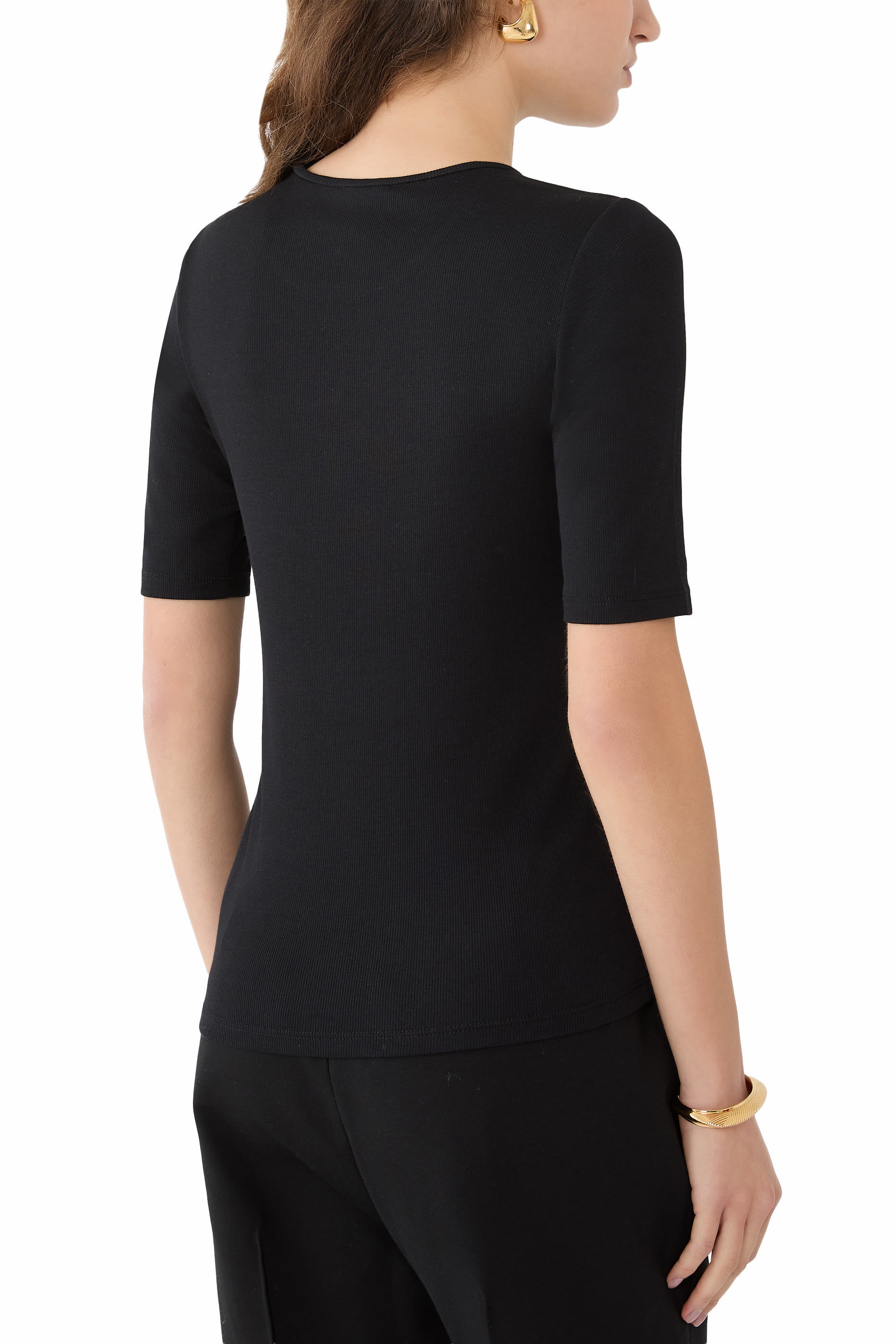 تيشيرت قطن عضوي مضلع مطاطي