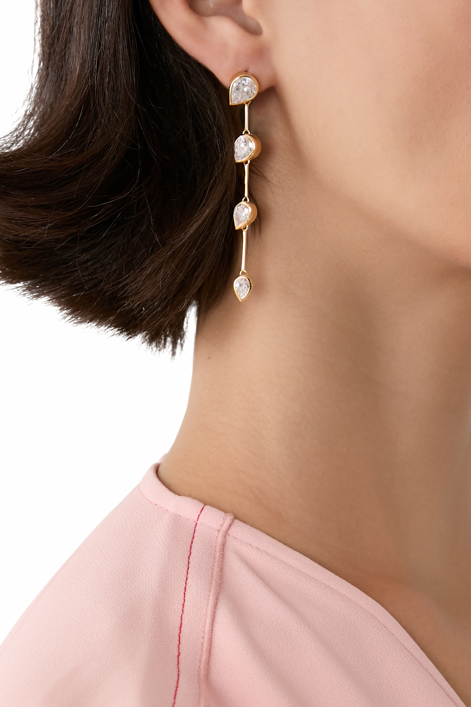 أقراط ميرياد مرصعة بأحجار، فضة استرلينية معاد تدويرها مرصعة بذهب أصفر عيار 18